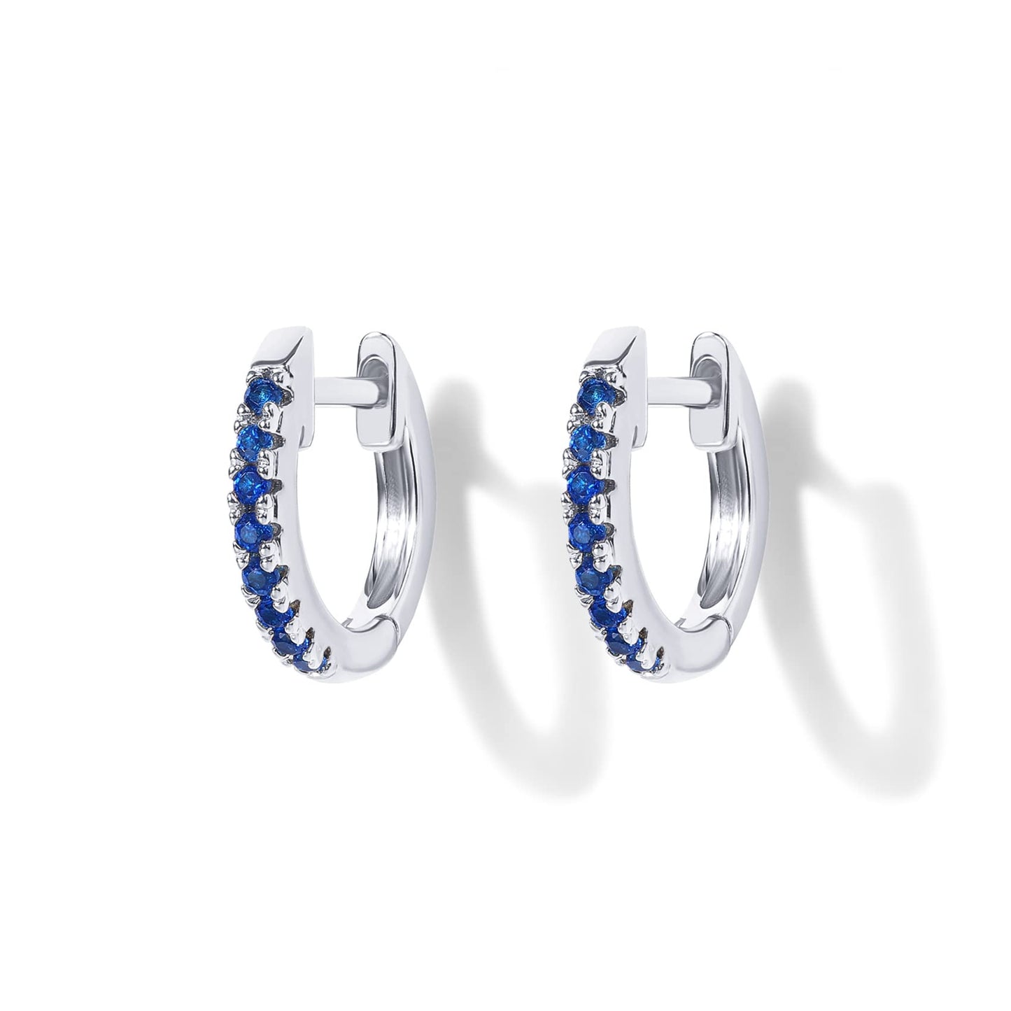 PAVOI 14K Gold Plated Sterling Silver Post Huggies | Cubic Zirconia Huggie Earrings for Women | Green, Garnet, Spinel Blue, Black, Multicolored Stones