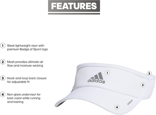 adidas Women's Superlite Visor, Sun Visor Hat for Women, Sport Performance, Outdoor Activities