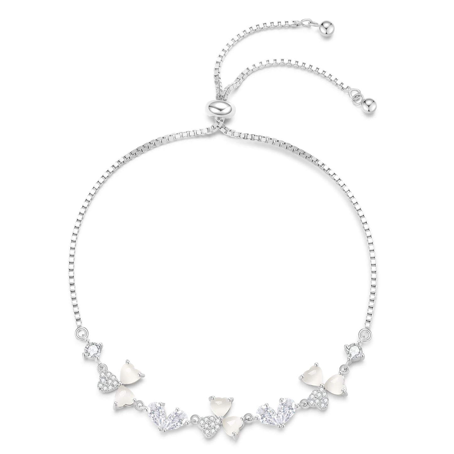 Pure Silver Women's Tennis Bracelets, Sterling Silver Birthstone Link Bracelets for Women, Perfect Gifts for Mom Girlfriend Wife Daughter