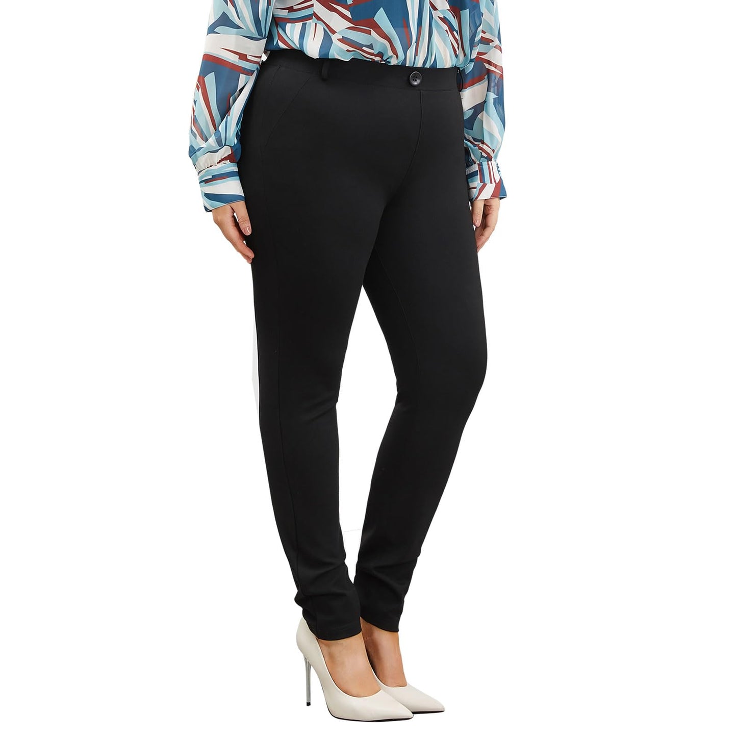 Plus Size Women's Skinny-Leg Dress Pants - High Waisted Slacks for Business Casual,Work Clothes for Office