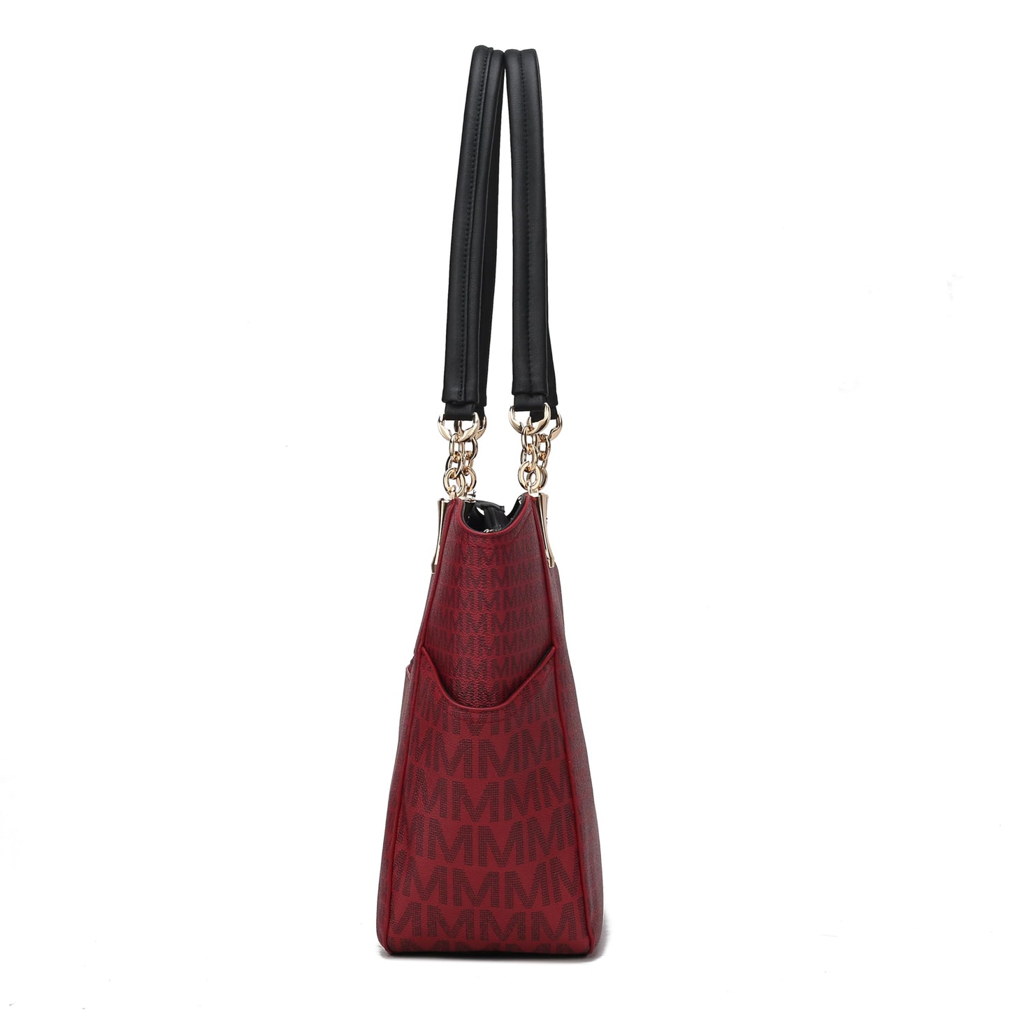 MKF Collection Signature Tote Bag for Women, Shoulder bag Vegan Leather Top-Handle Handbag Purse