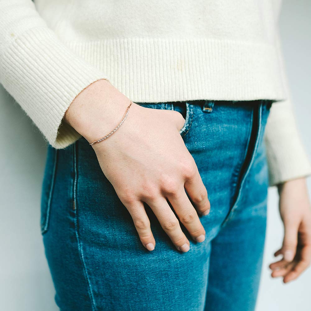 Diamond Adjustable Bolo Bracelet for Women, 14K Rose Gold-plated Sterling Silver/14K Gold-plated Sterling Silver/Sterling Silver, Easy-On Easy-Off - 1/10 cttw (6, 7 and 8 inch Wrist Size)