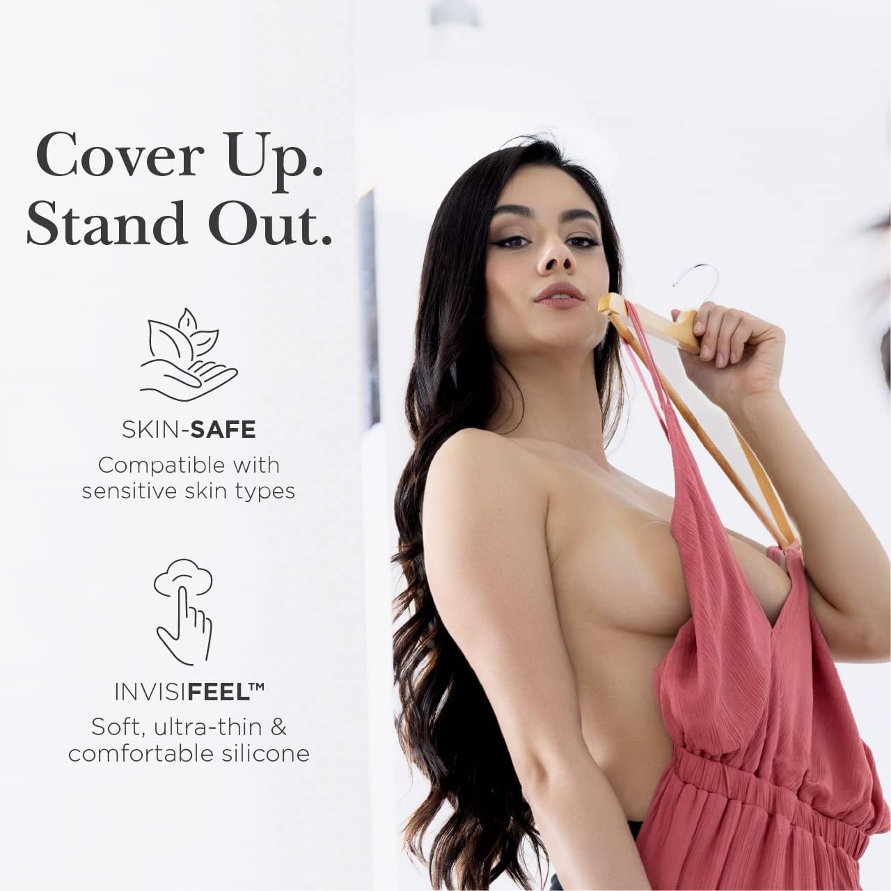 Nippies Nipple Covers for Women - Sticky Adhesive Silicone Pasties - Reusable Pasty Nipple Cover with Travel Box