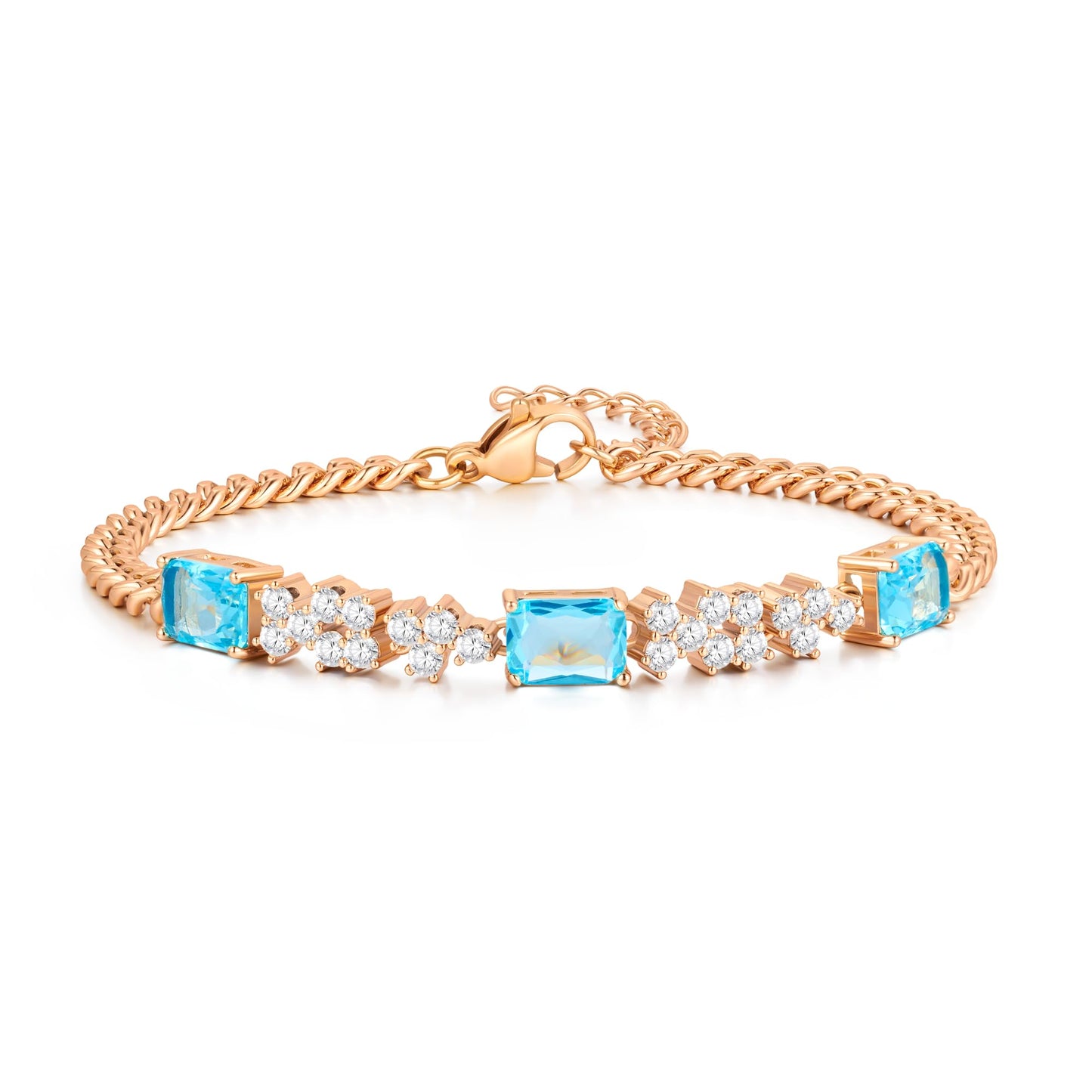 Pure Silver Women's Tennis Bracelets, Sterling Silver Birthstone Link Bracelets for Women, Perfect Gifts for Mom Girlfriend Wife Daughter