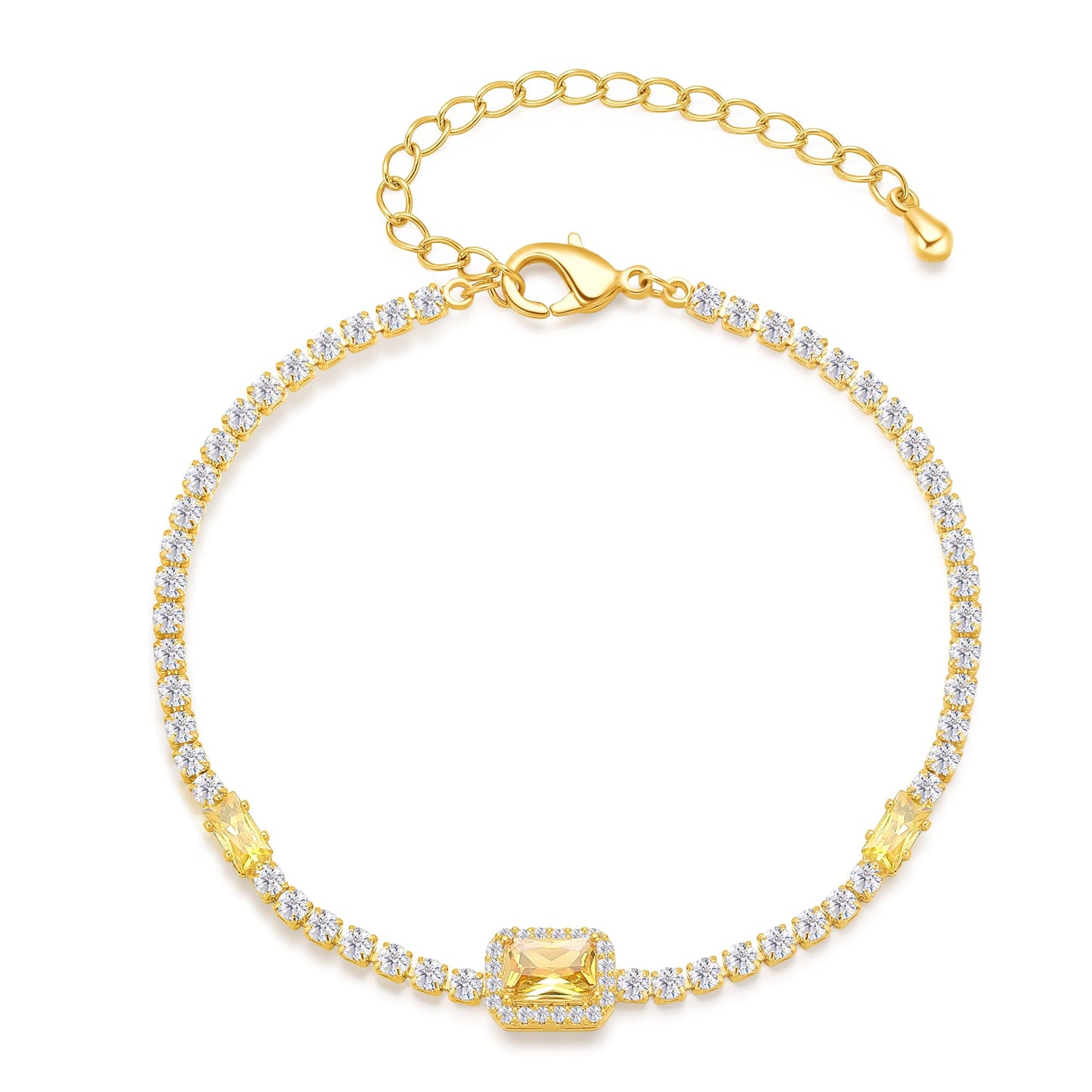 Pure Silver Women's Tennis Bracelets, Sterling Silver Birthstone Link Bracelets for Women, Perfect Gifts for Mom Girlfriend Wife Daughter