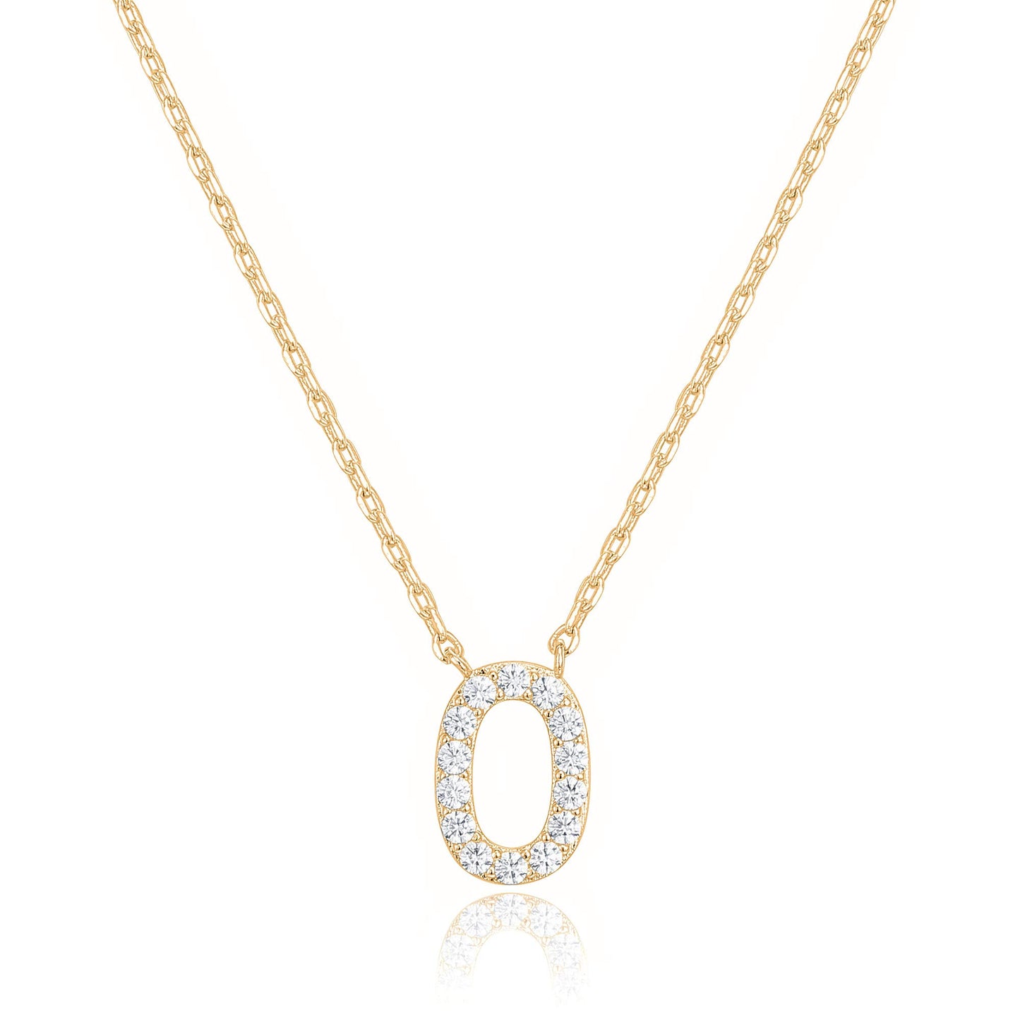 PAVOI 14K White Gold Plated Cubic Zirconia Initial Necklace | Letter Dainty Necklaces for Women