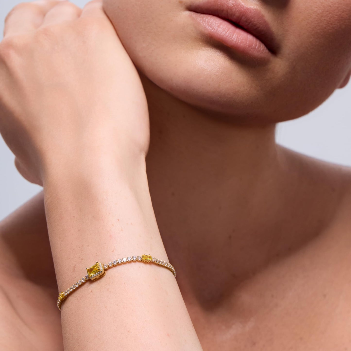 Pure Silver Women's Tennis Bracelets, Sterling Silver Birthstone Link Bracelets for Women, Perfect Gifts for Mom Girlfriend Wife Daughter