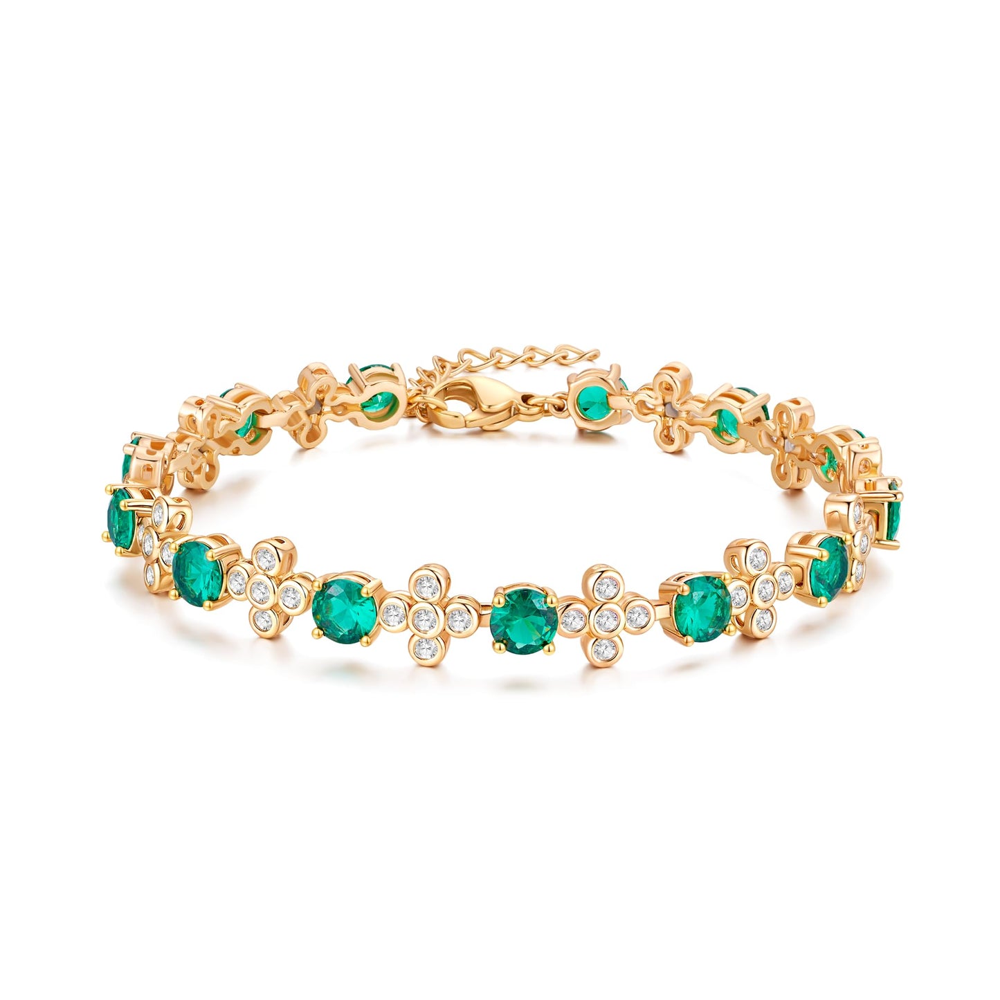 Pure Silver Women's Tennis Bracelets, Sterling Silver Birthstone Link Bracelets for Women, Perfect Gifts for Mom Girlfriend Wife Daughter