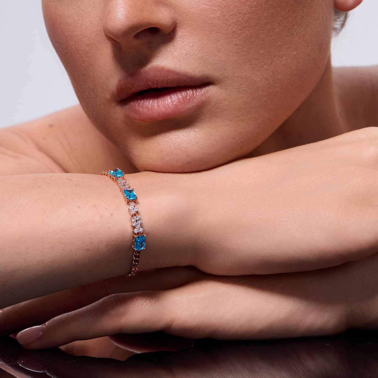 Pure Silver Women's Tennis Bracelets, Sterling Silver Birthstone Link Bracelets for Women, Perfect Gifts for Mom Girlfriend Wife Daughter