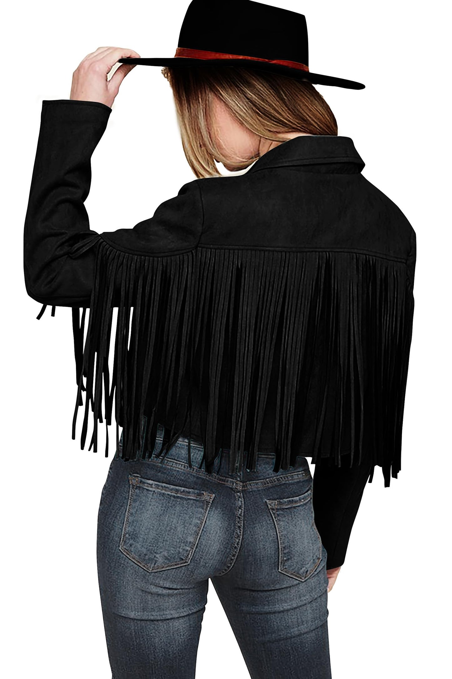 PRETTYGARDEN Women's Faux Suede Leather Jackets Tassel Motorcycle Cropped Coats 2025 Fashion Clothes