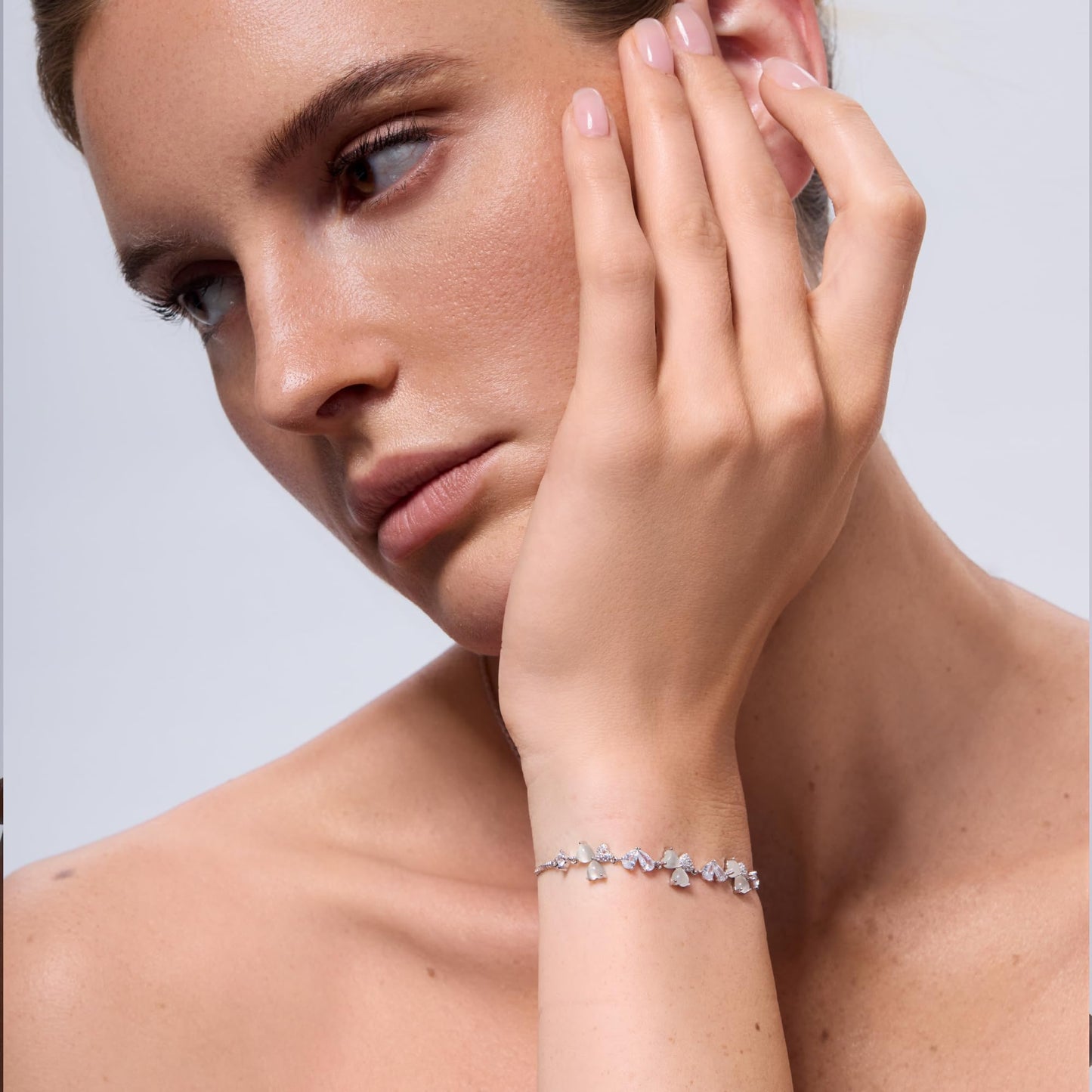 Pure Silver Women's Tennis Bracelets, Sterling Silver Birthstone Link Bracelets for Women, Perfect Gifts for Mom Girlfriend Wife Daughter