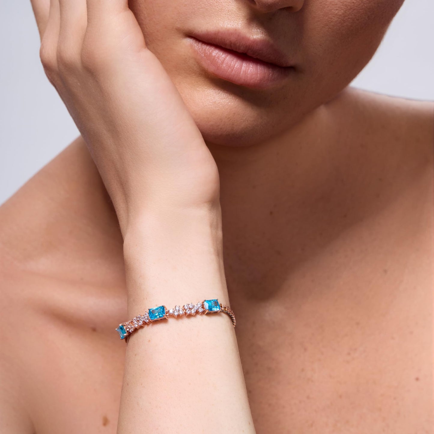 Pure Silver Women's Tennis Bracelets, Sterling Silver Birthstone Link Bracelets for Women, Perfect Gifts for Mom Girlfriend Wife Daughter