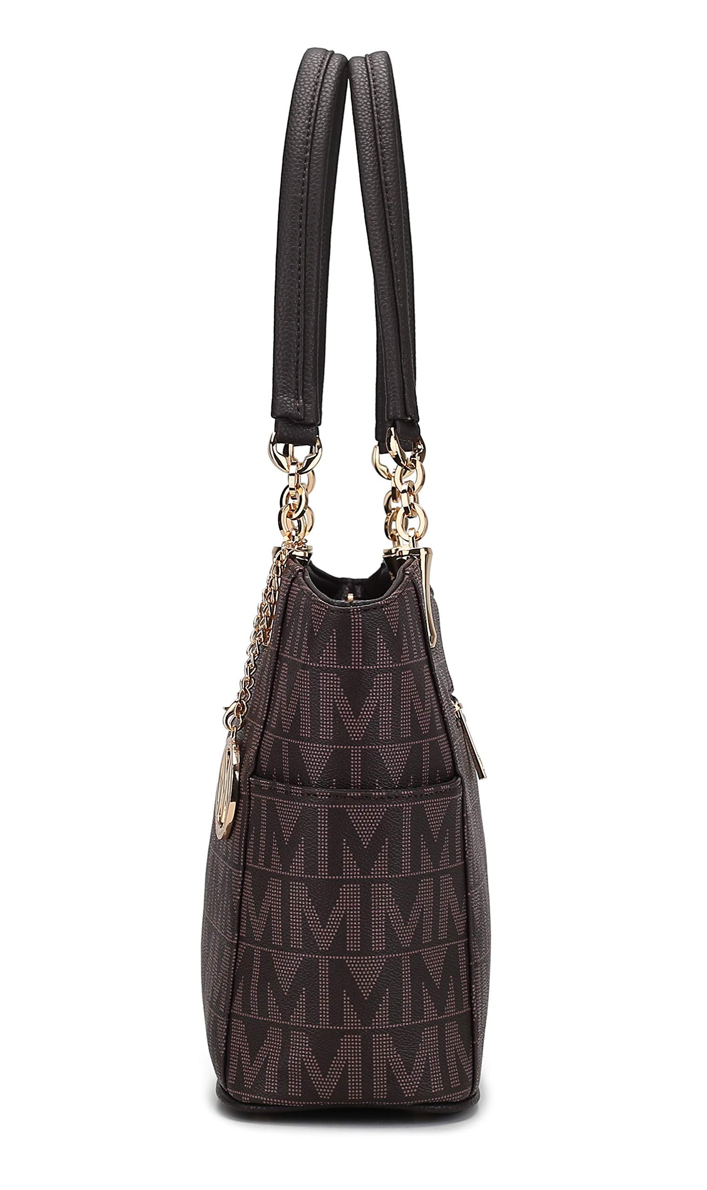 MKF Collection Signature Tote Bag for Women, Shoulder bag Vegan Leather Top-Handle Handbag Purse