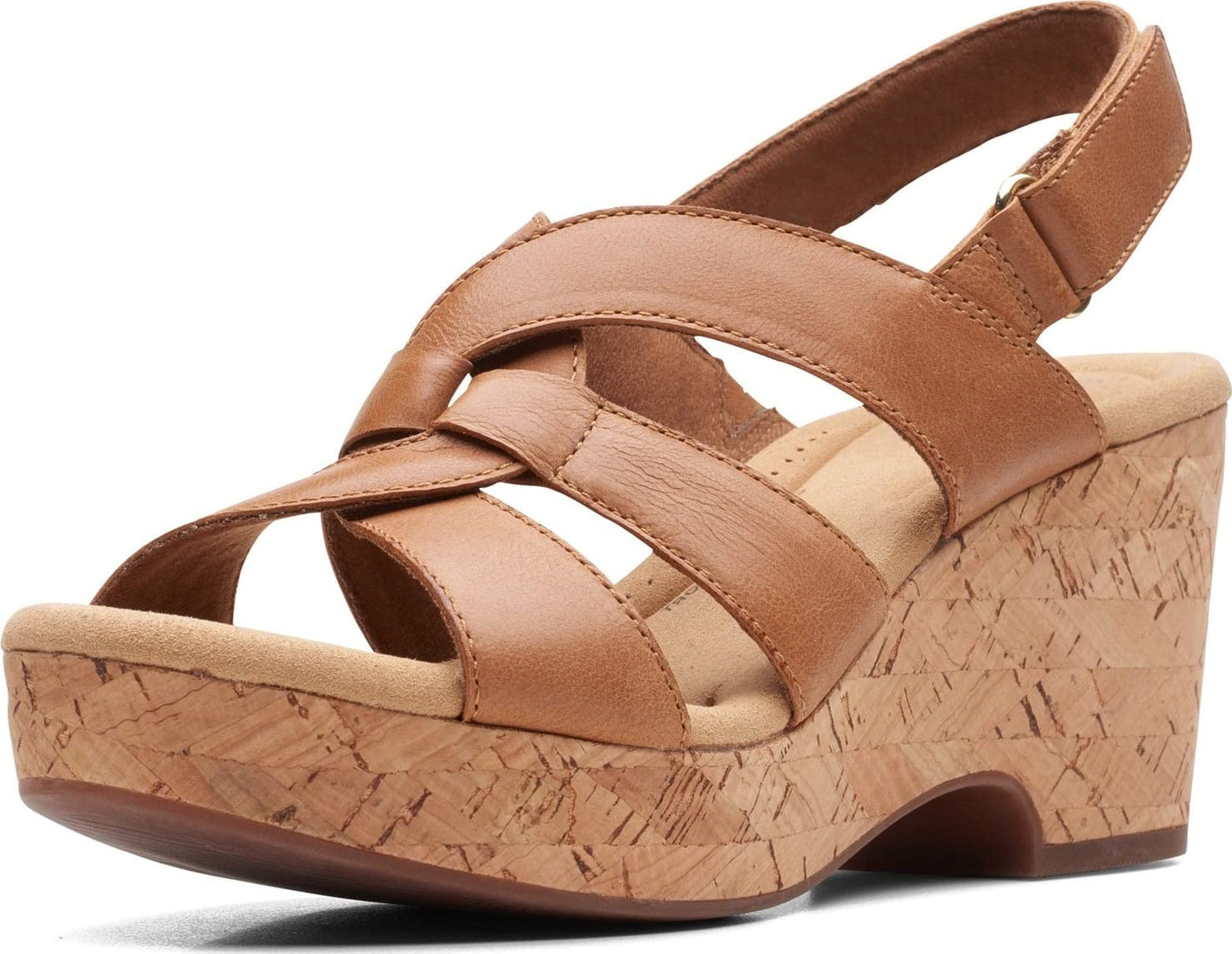 Clarks Womens Giselle Beach Suede Wedge Sandals