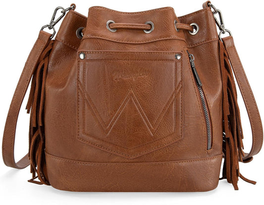 Wrangler Hobo Bags for Women Designer Bucket Purses Western Shoulder Handbags
