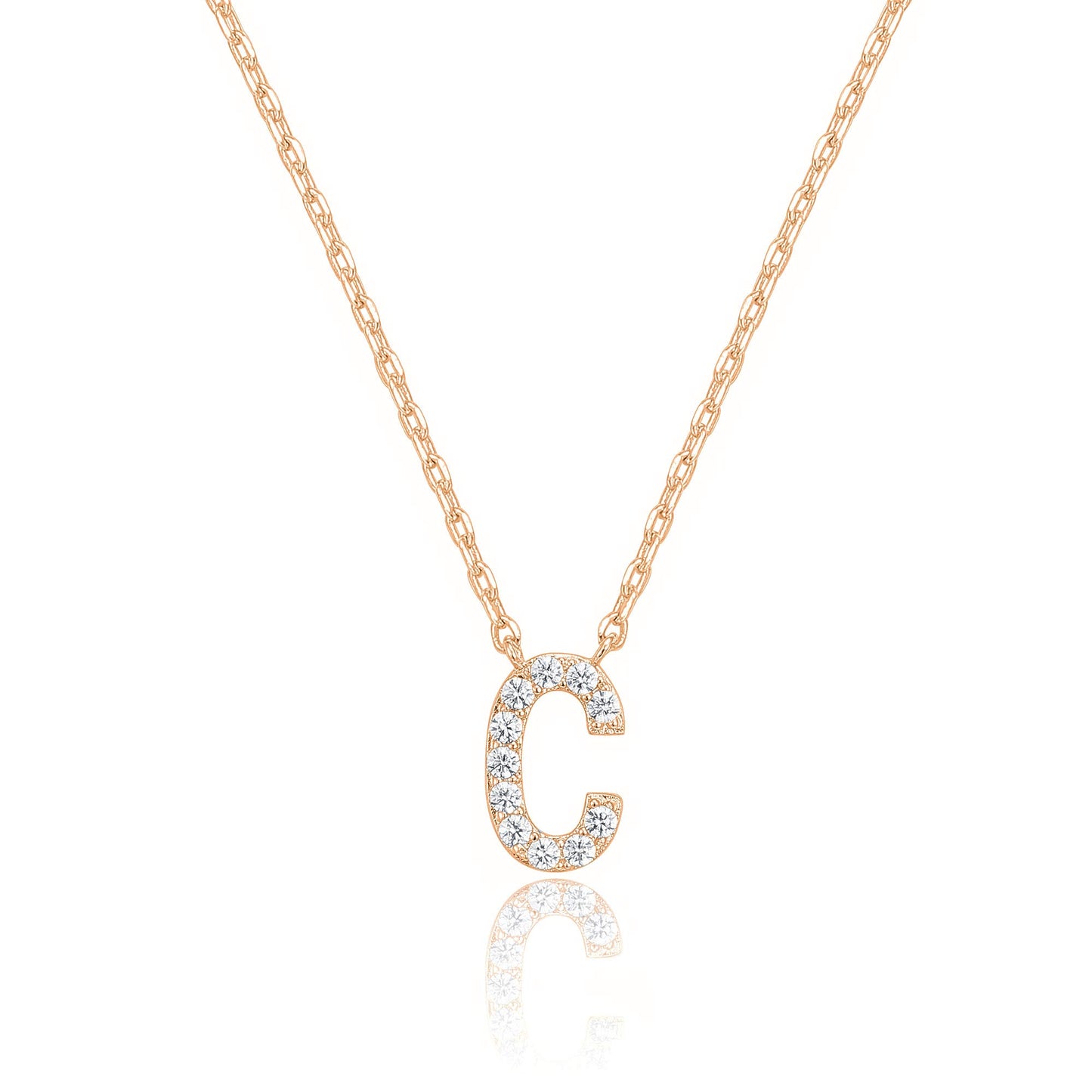 PAVOI 14K White Gold Plated Cubic Zirconia Initial Necklace | Letter Dainty Necklaces for Women