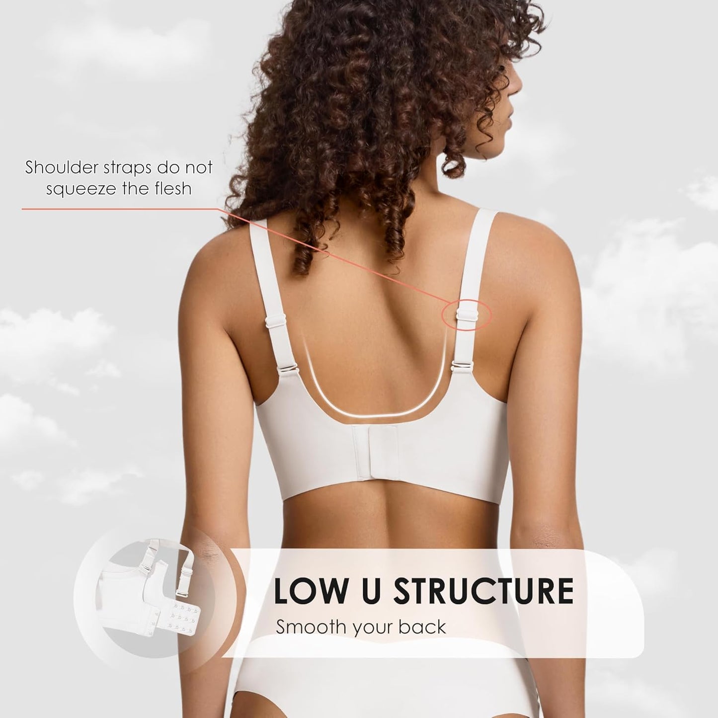 Wireless Seamless Jelly Bra for Women with Support - No Underwire Full Coverage Push Up Bras for Women