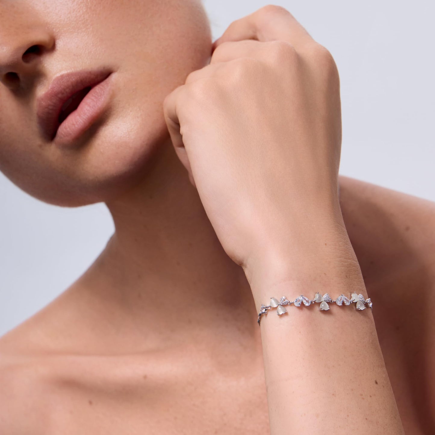 Pure Silver Women's Tennis Bracelets, Sterling Silver Birthstone Link Bracelets for Women, Perfect Gifts for Mom Girlfriend Wife Daughter