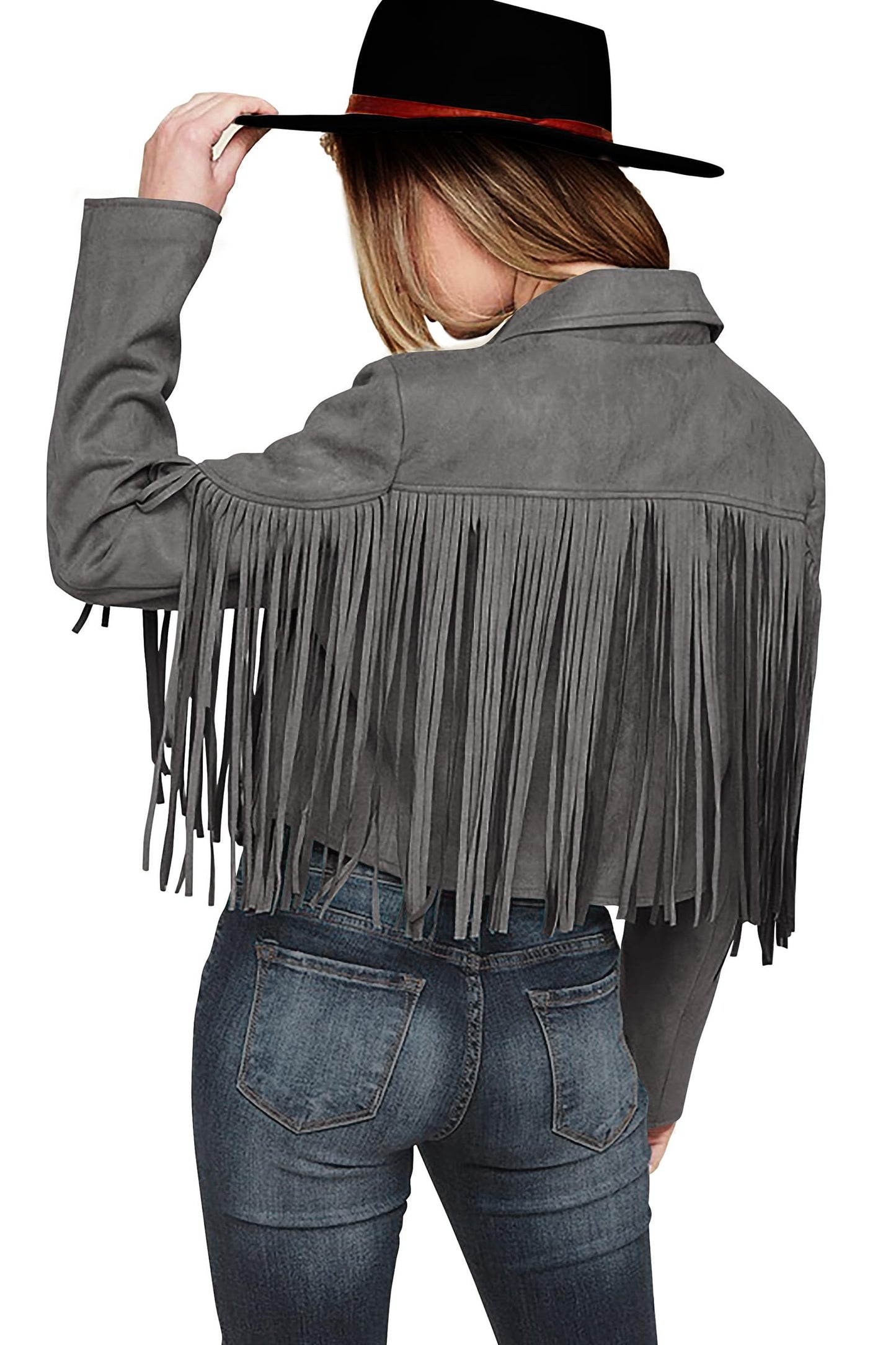 PRETTYGARDEN Women's Faux Suede Leather Jackets Tassel Motorcycle Cropped Coats 2025 Fashion Clothes