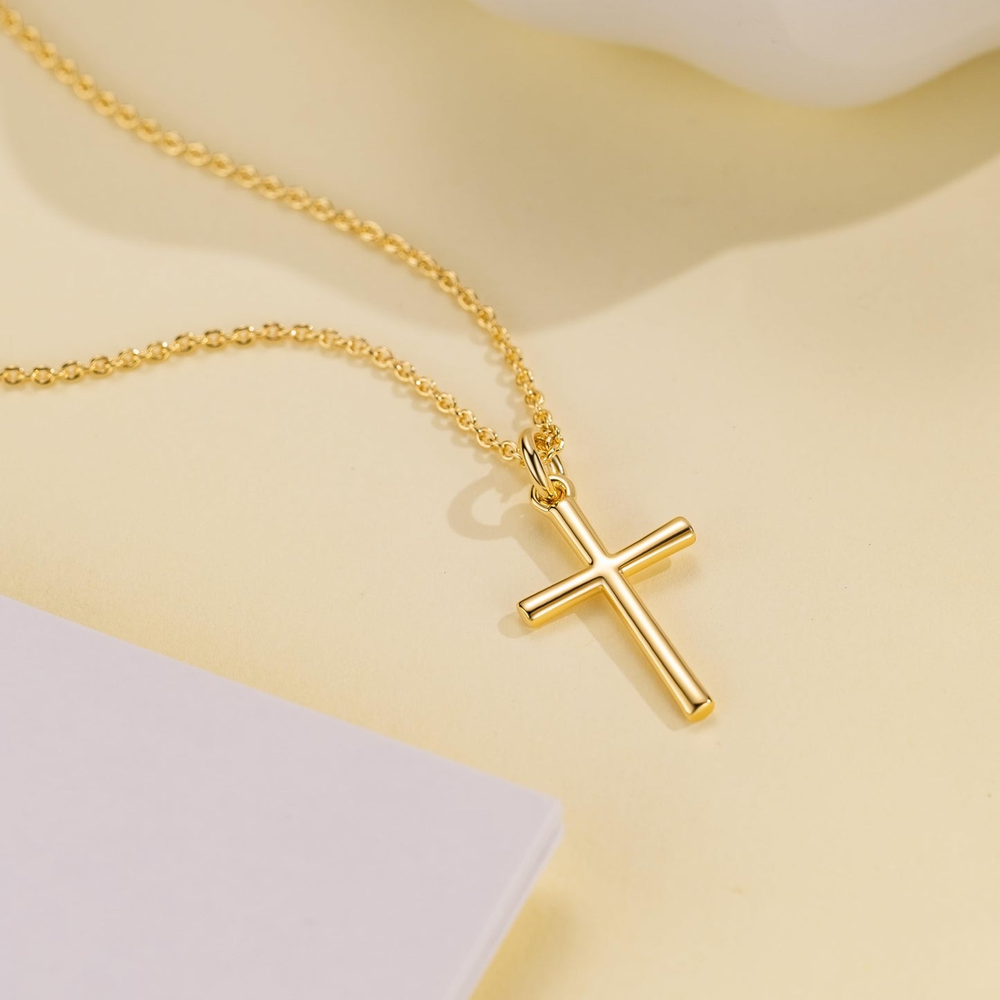 AMELINE 14K Gold Cross Necklaces for Women Gold Cross Chain Minimalist Cross Pendant Small Cross Necklace for Women Cross Jewelry