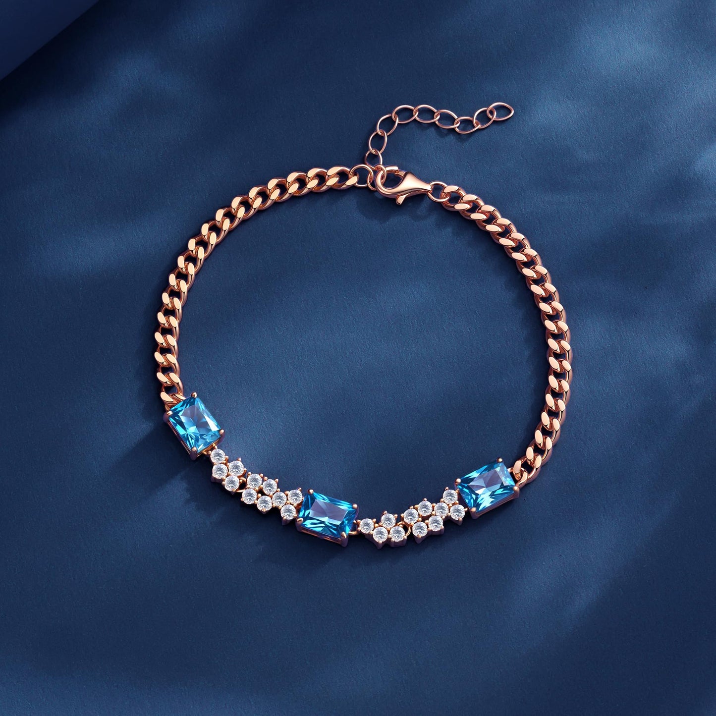 Pure Silver Women's Tennis Bracelets, Sterling Silver Birthstone Link Bracelets for Women, Perfect Gifts for Mom Girlfriend Wife Daughter
