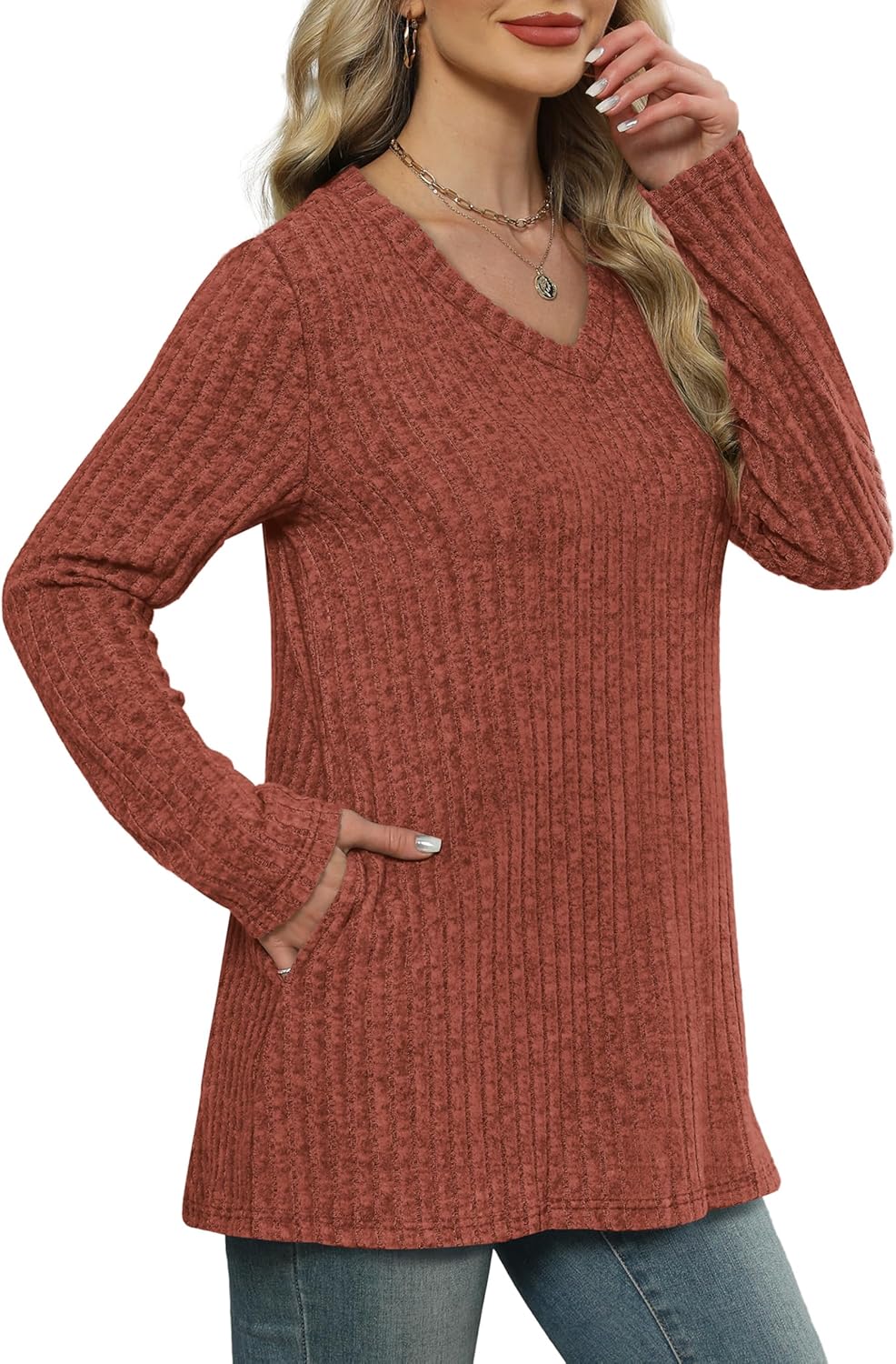 WIHOLL Womens Tops Fall Fahion 2025 Long Sleeve Shirts Casual Lightweight Tunic Sweaters Fashion Winter Clothing