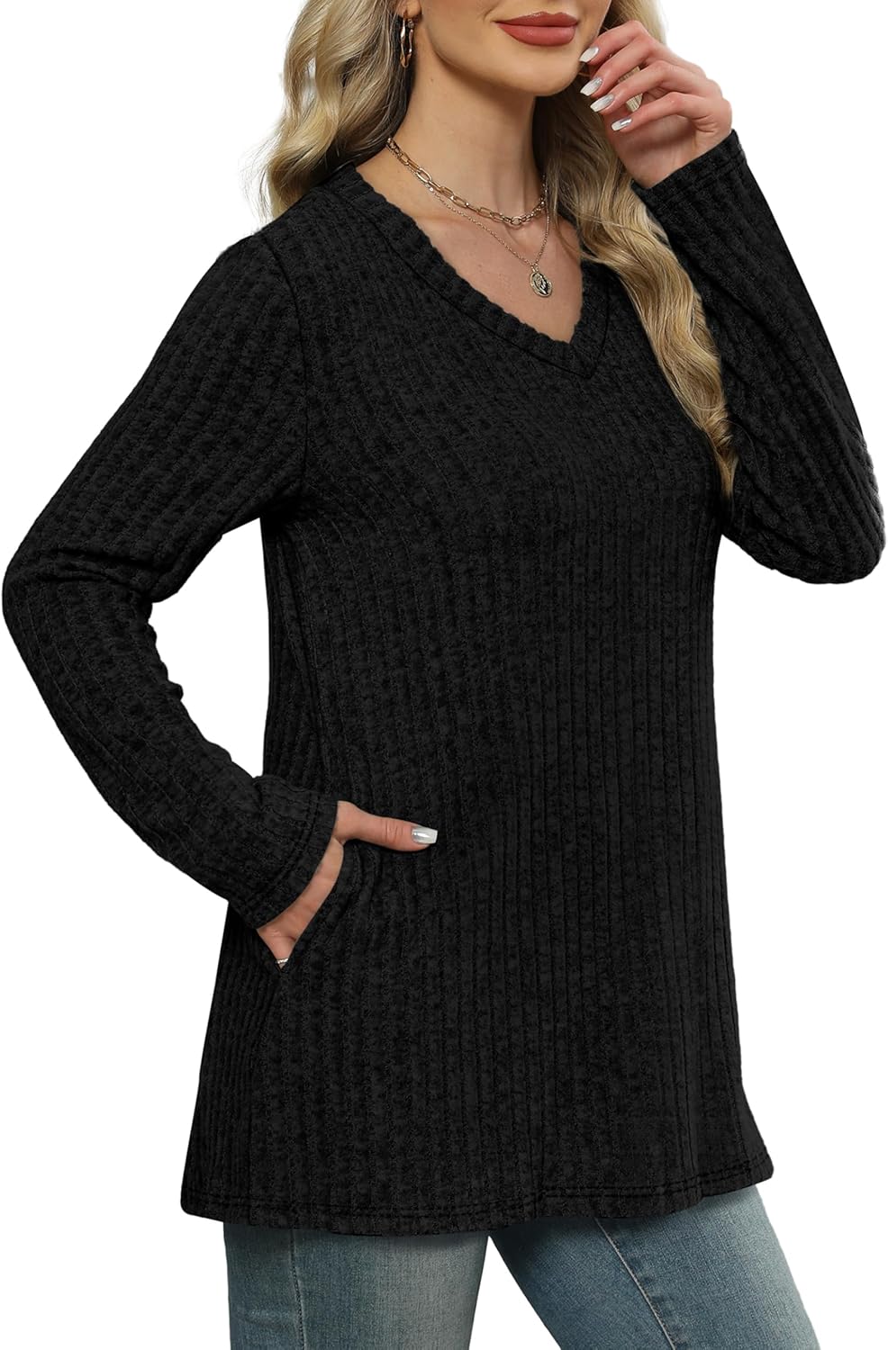 WIHOLL Womens Tops Fall Fahion 2025 Long Sleeve Shirts Casual Lightweight Tunic Sweaters Fashion Winter Clothing