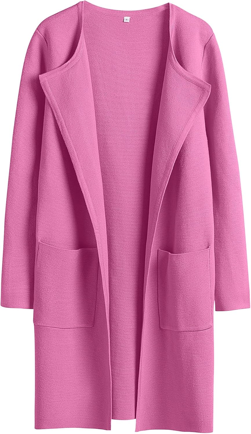 ANRABESS Womens Cardigan Sweater Open Front Knit Long Coatigan Dressy Casual Jacket Coat 2025 Fall Outfits Classy Clothes