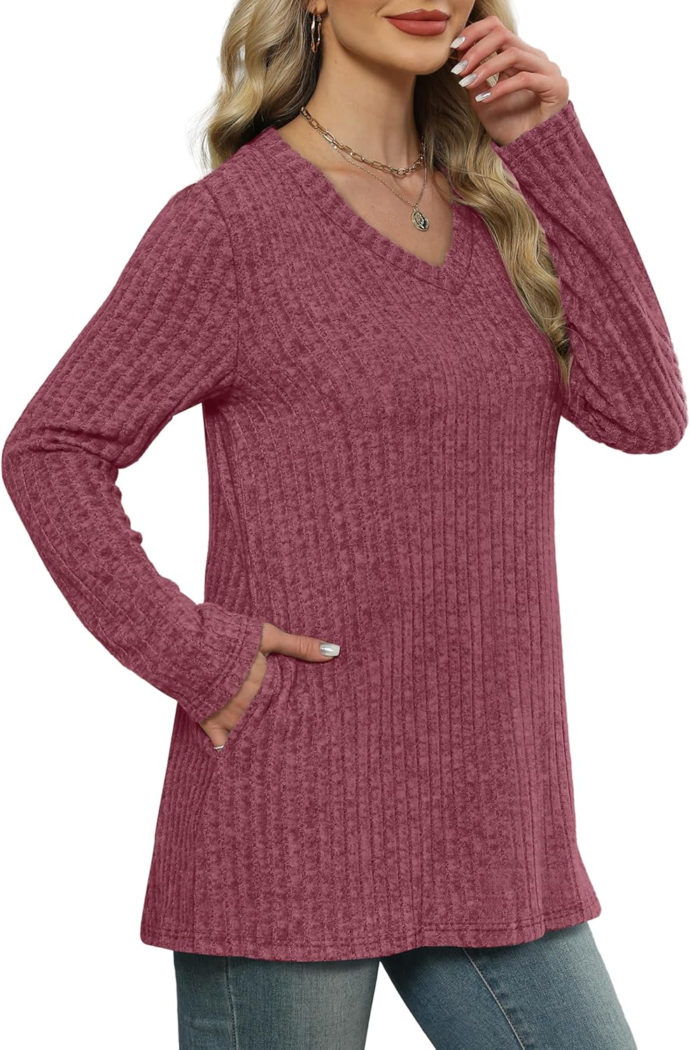 WIHOLL Womens Tops Fall Fahion 2025 Long Sleeve Shirts Casual Lightweight Tunic Sweaters Fashion Winter Clothing