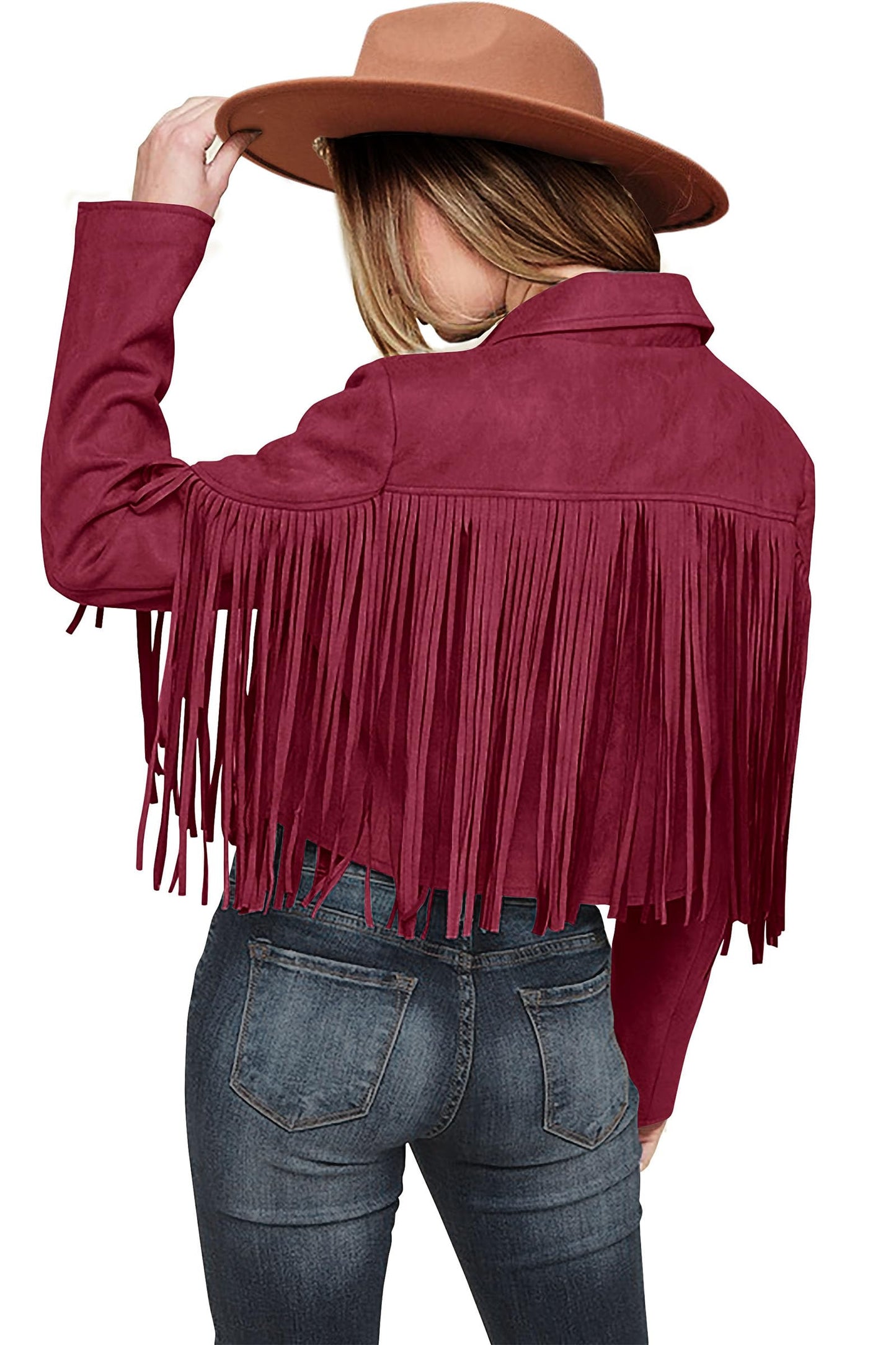 PRETTYGARDEN Women's Faux Suede Leather Jackets Tassel Motorcycle Cropped Coats 2025 Fashion Clothes