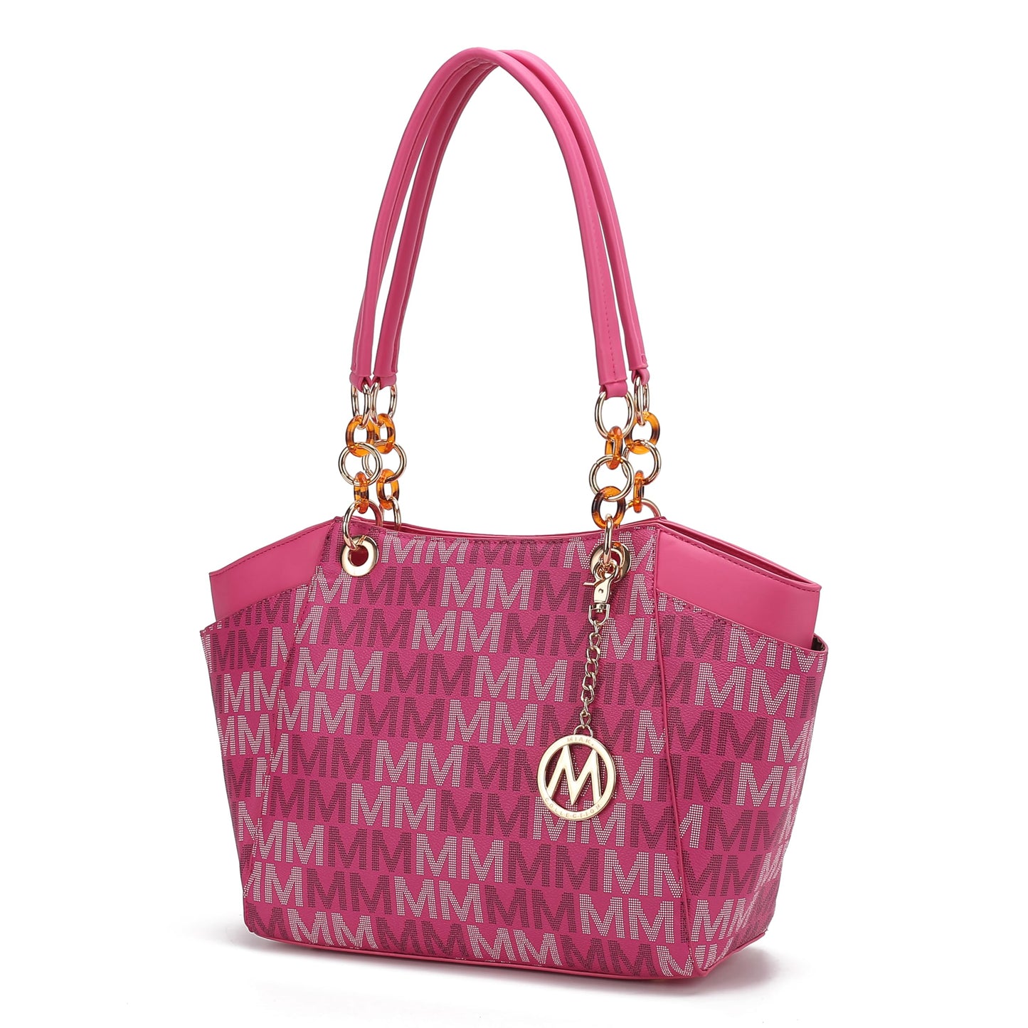 MKF Collection Signature Tote Bag for Women, Shoulder bag Vegan Leather Top-Handle Handbag Purse