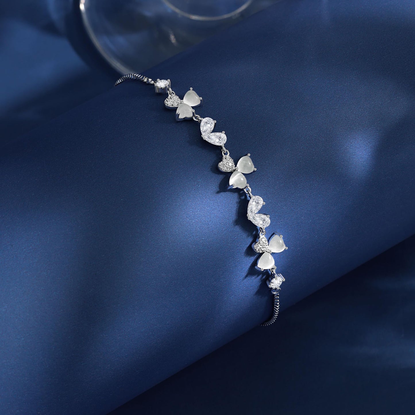 Pure Silver Women's Tennis Bracelets, Sterling Silver Birthstone Link Bracelets for Women, Perfect Gifts for Mom Girlfriend Wife Daughter