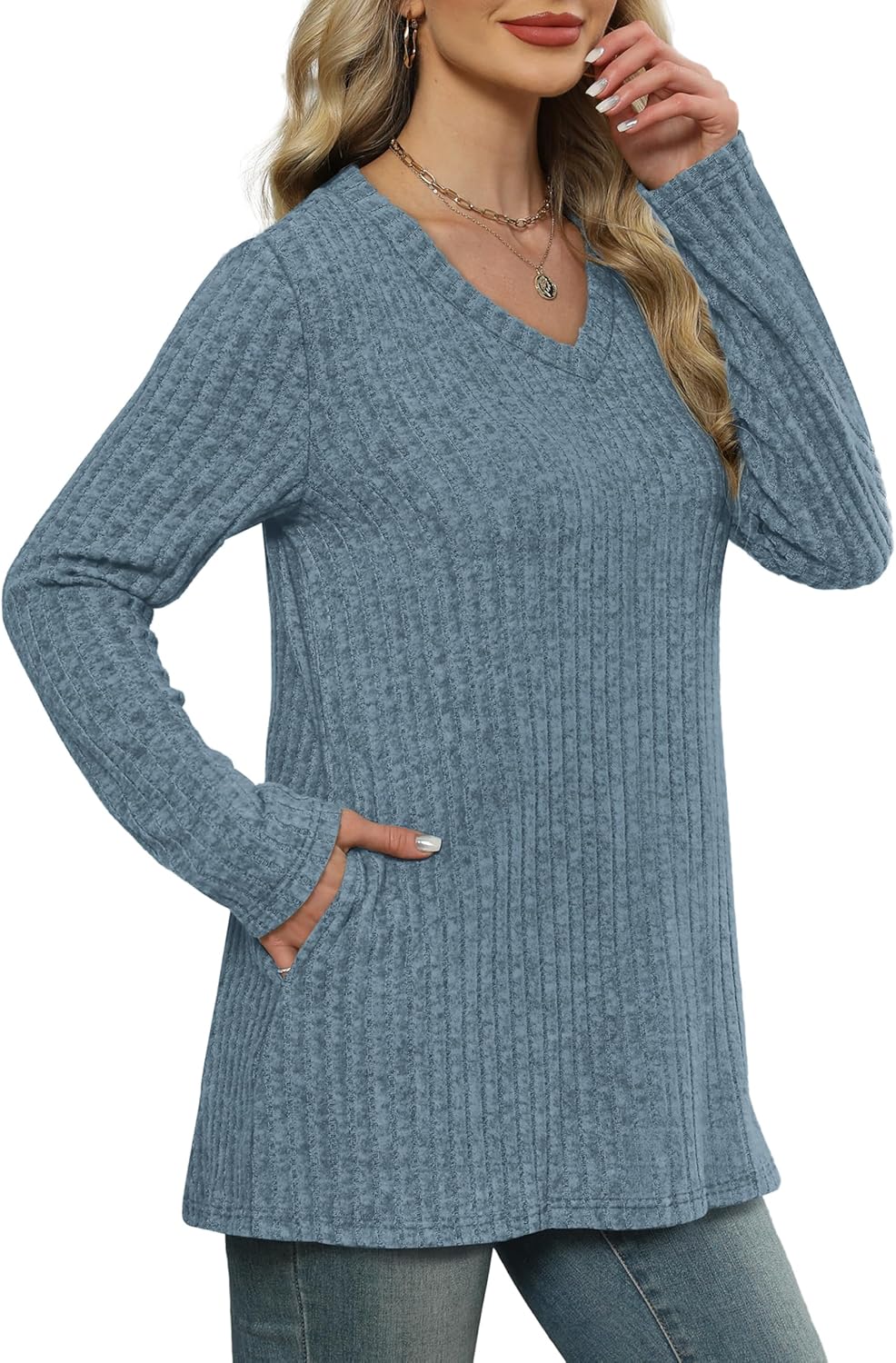 WIHOLL Womens Tops Fall Fahion 2025 Long Sleeve Shirts Casual Lightweight Tunic Sweaters Fashion Winter Clothing