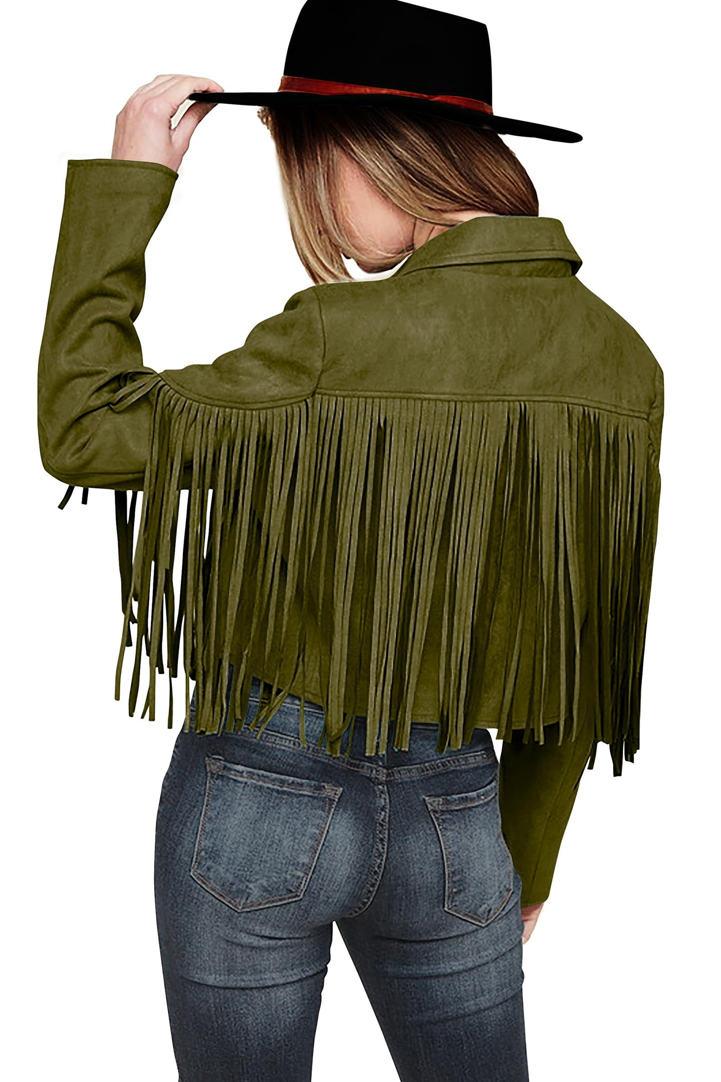 PRETTYGARDEN Women's Faux Suede Leather Jackets Tassel Motorcycle Cropped Coats 2025 Fashion Clothes