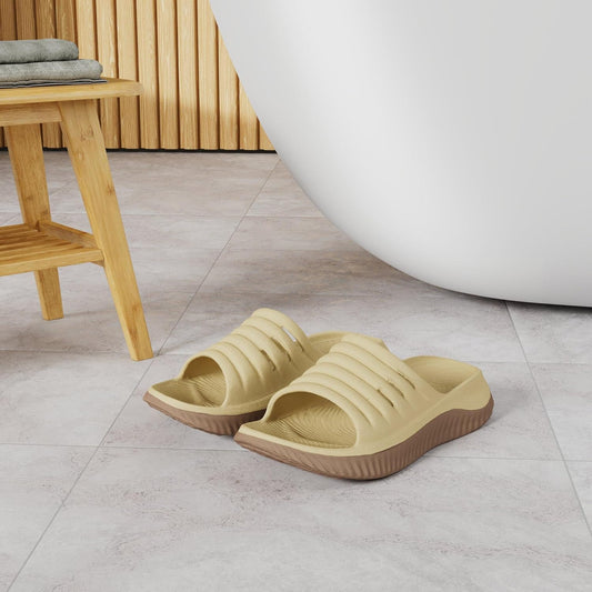 KuaiLu Womens Recovery Sandals With Comfortable Plantar Fasciitis Support,Ladies Orthotic Open Toe Sport Slides Thick Cushion Reduces Stress on Feet,Joints & Back Post-Exercise