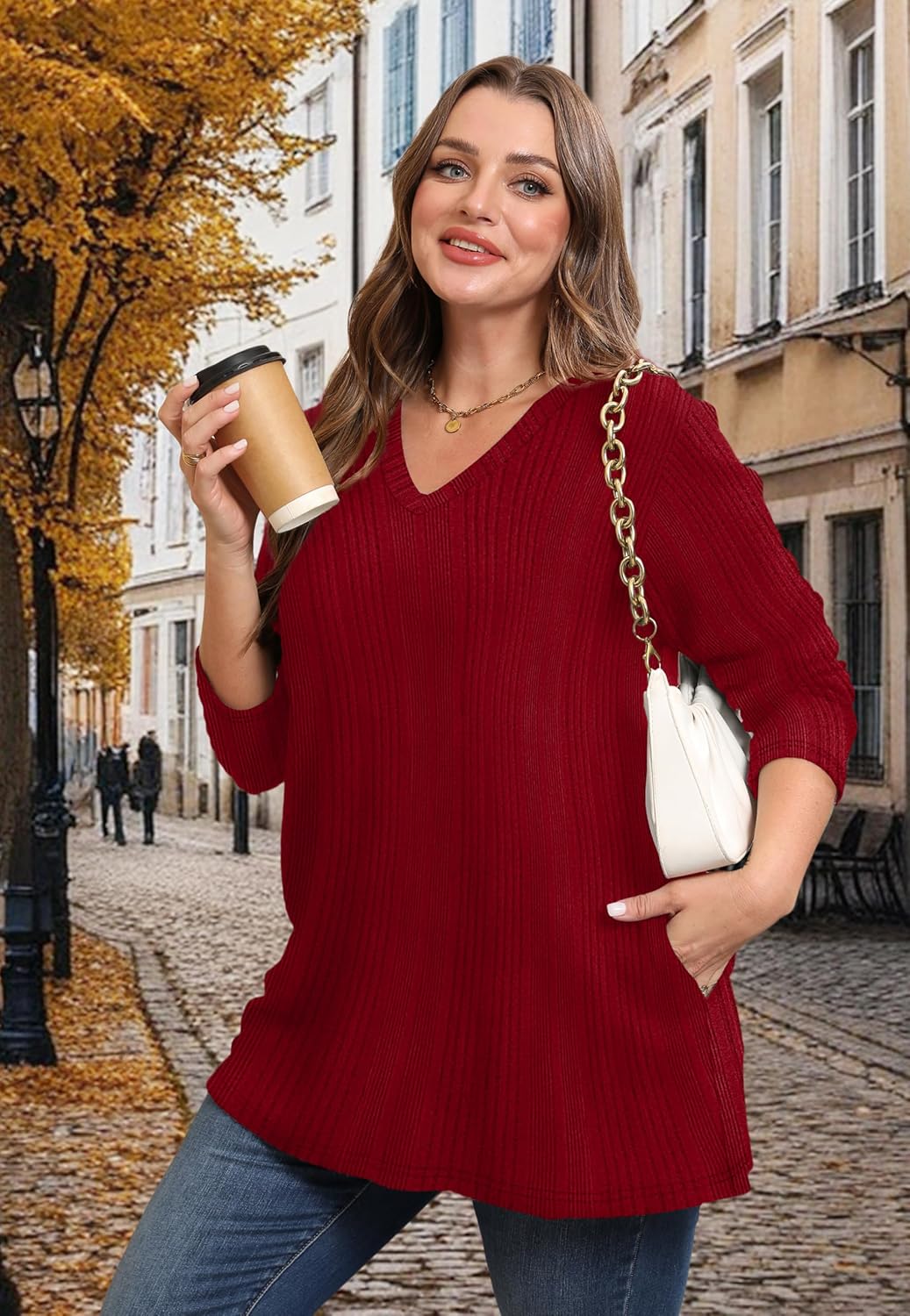 WIHOLL Womens Tops Fall Fahion 2025 Long Sleeve Shirts Casual Lightweight Tunic Sweaters Fashion Winter Clothing