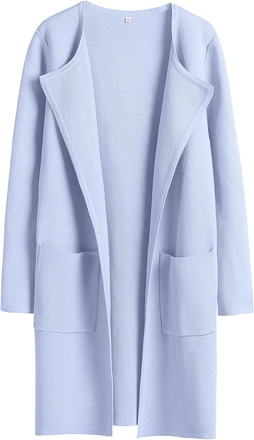 ANRABESS Womens Cardigan Sweater Open Front Knit Long Coatigan Dressy Casual Jacket Coat 2025 Fall Outfits Classy Clothes