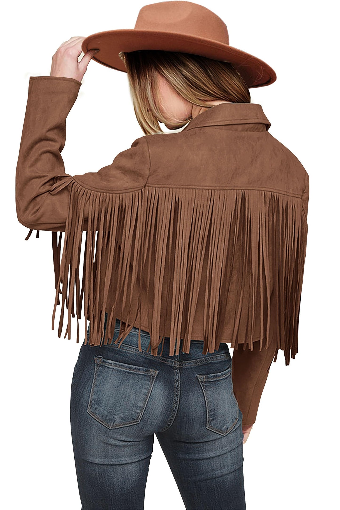 PRETTYGARDEN Women's Faux Suede Leather Jackets Tassel Motorcycle Cropped Coats 2025 Fashion Clothes