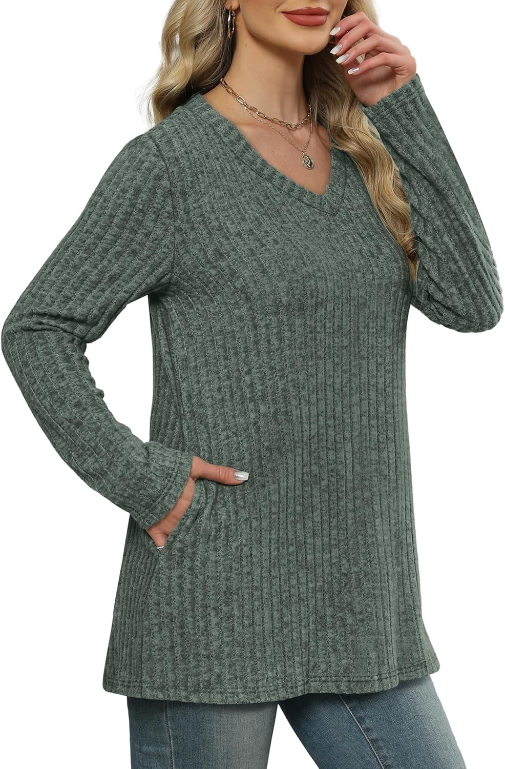 WIHOLL Womens Tops Fall Fahion 2025 Long Sleeve Shirts Casual Lightweight Tunic Sweaters Fashion Winter Clothing