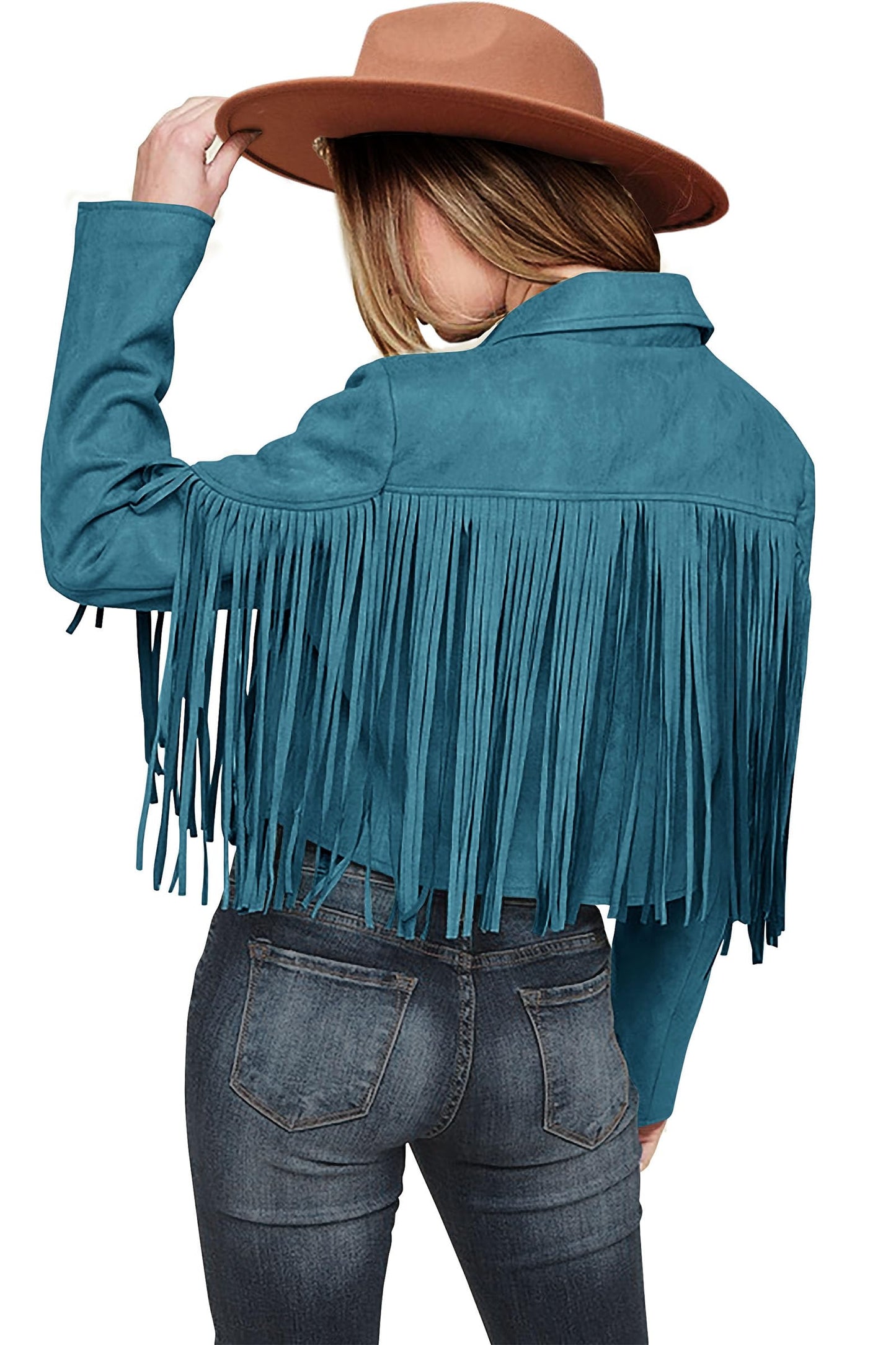 PRETTYGARDEN Women's Faux Suede Leather Jackets Tassel Motorcycle Cropped Coats 2025 Fashion Clothes