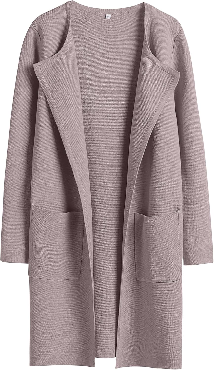 ANRABESS Womens Cardigan Sweater Open Front Knit Long Coatigan Dressy Casual Jacket Coat 2025 Fall Outfits Classy Clothes