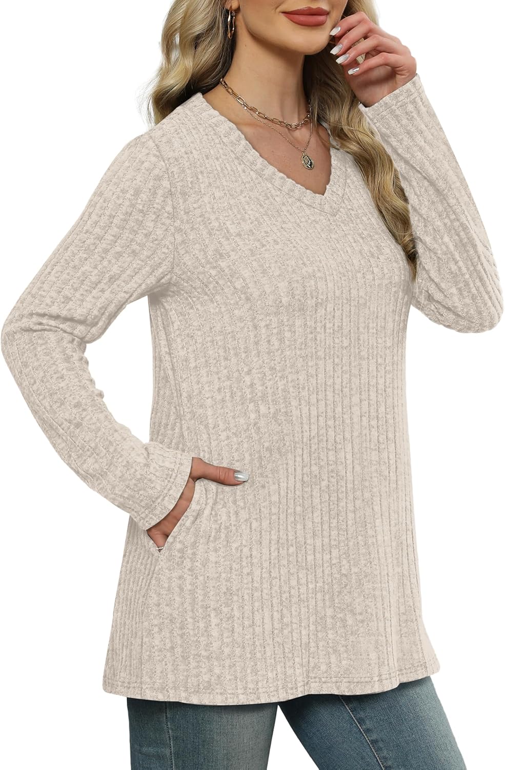 WIHOLL Womens Tops Fall Fahion 2025 Long Sleeve Shirts Casual Lightweight Tunic Sweaters Fashion Winter Clothing