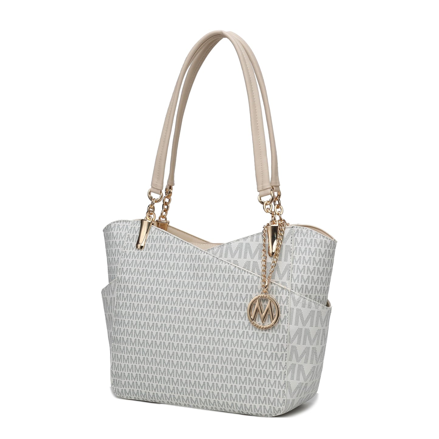 MKF Collection Signature Tote Bag for Women, Shoulder bag Vegan Leather Top-Handle Handbag Purse