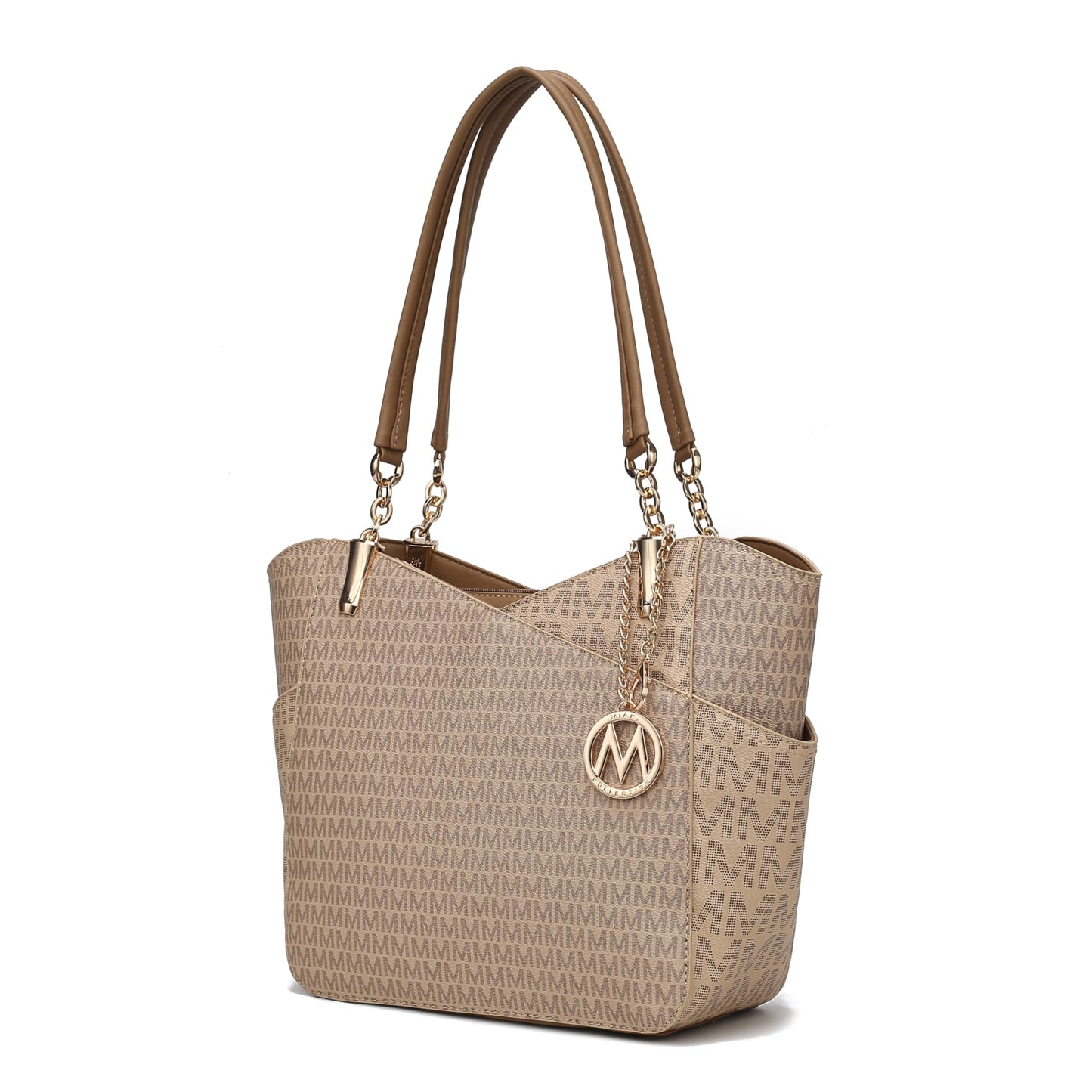 MKF Collection Signature Tote Bag for Women, Shoulder bag Vegan Leather Top-Handle Handbag Purse
