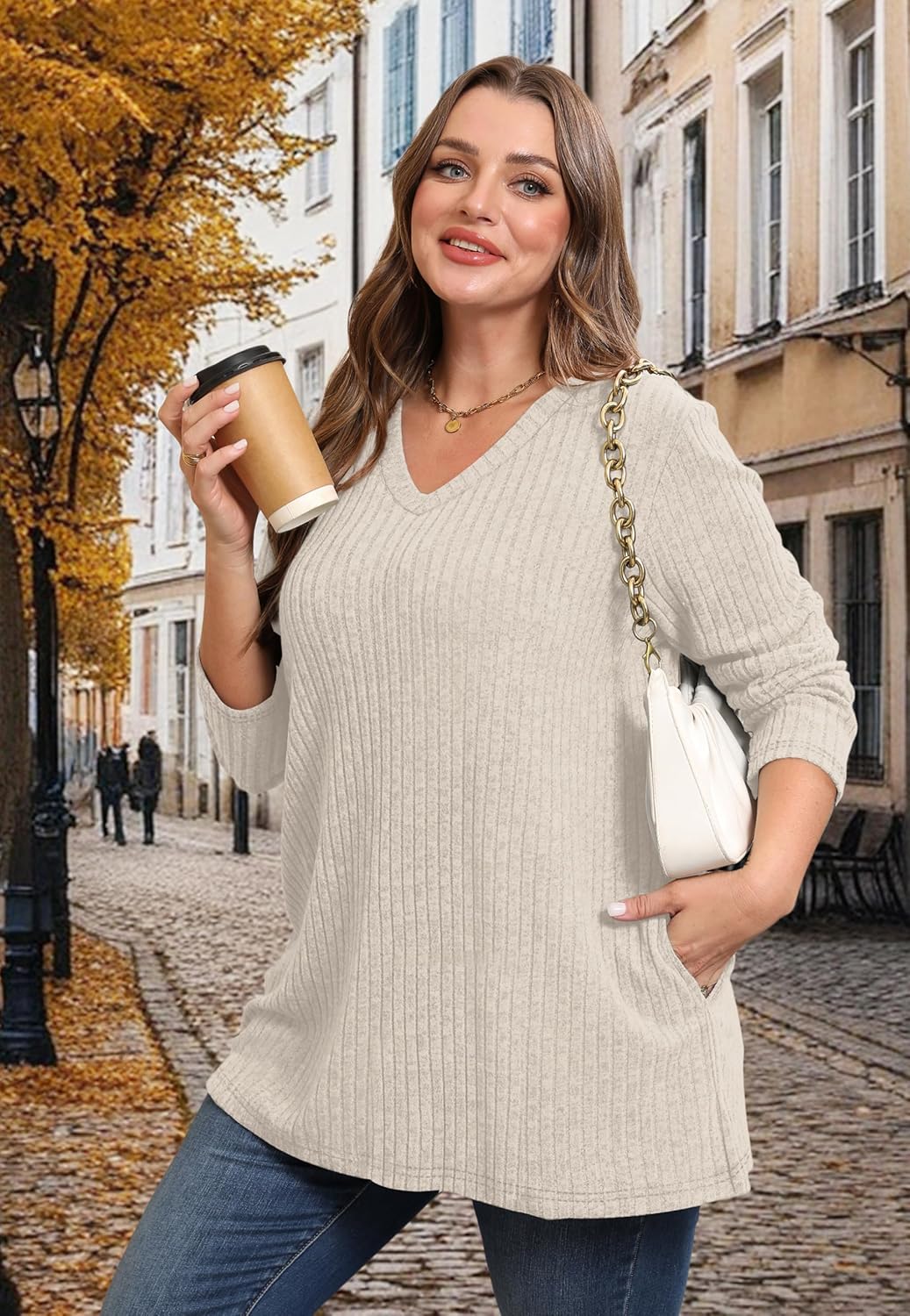 WIHOLL Womens Tops Fall Fahion 2025 Long Sleeve Shirts Casual Lightweight Tunic Sweaters Fashion Winter Clothing