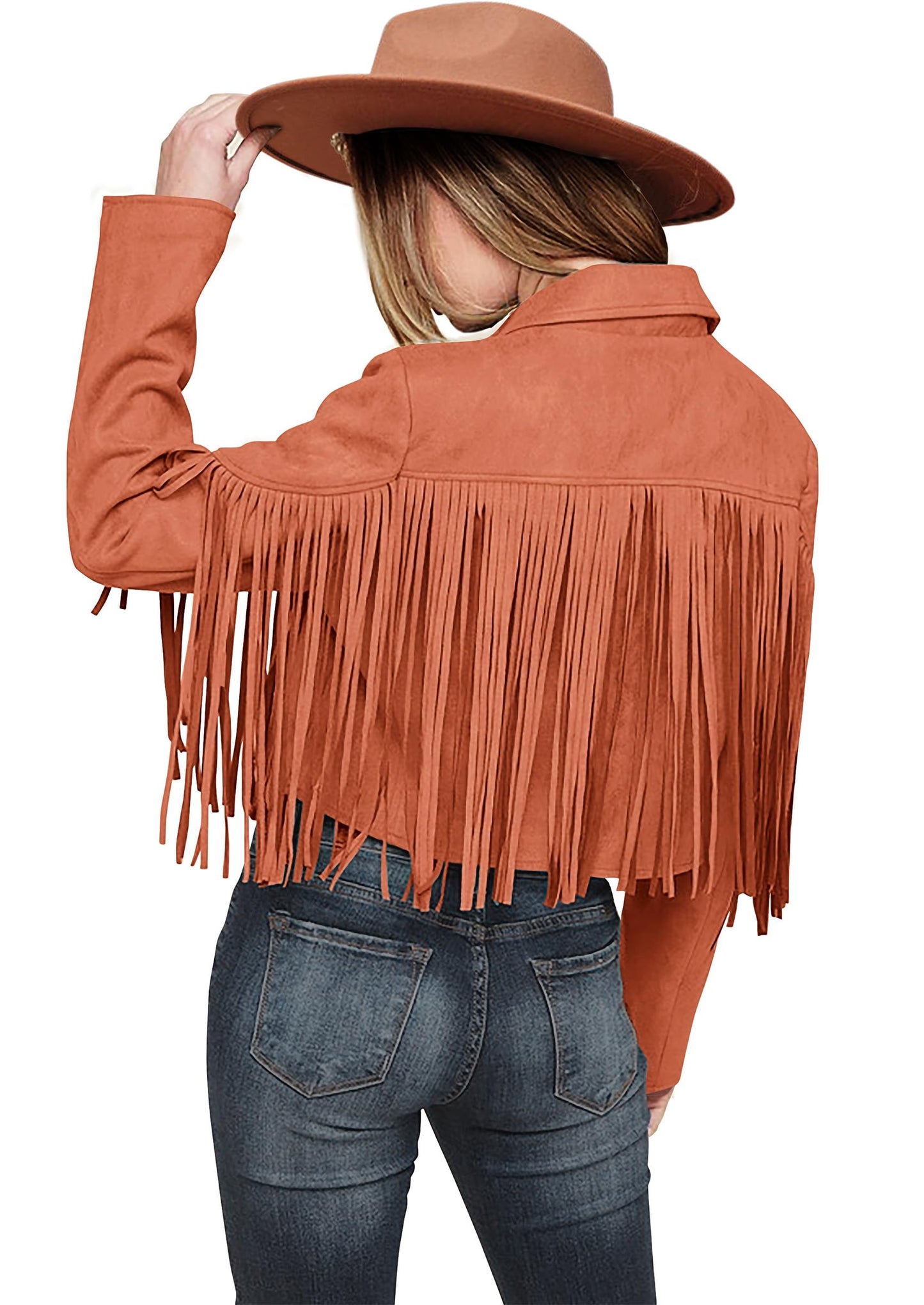 PRETTYGARDEN Women's Faux Suede Leather Jackets Tassel Motorcycle Cropped Coats 2025 Fashion Clothes