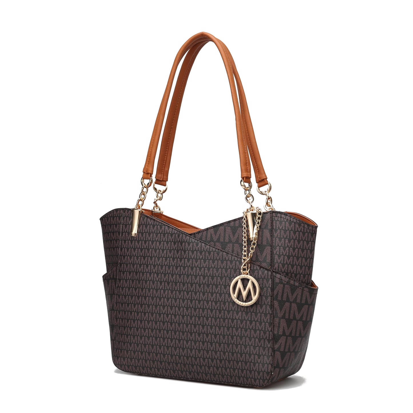 MKF Collection Signature Tote Bag for Women, Shoulder bag Vegan Leather Top-Handle Handbag Purse