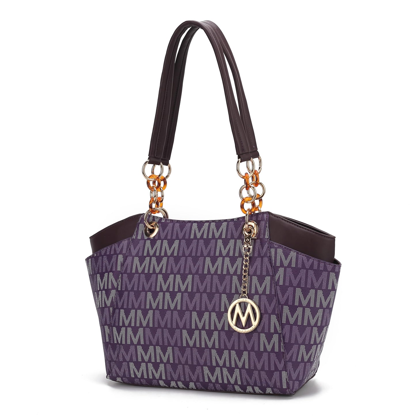 MKF Collection Signature Tote Bag for Women, Shoulder bag Vegan Leather Top-Handle Handbag Purse