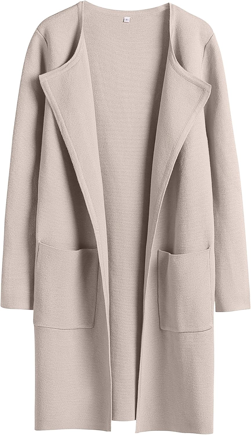 ANRABESS Womens Cardigan Sweater Open Front Knit Long Coatigan Dressy Casual Jacket Coat 2025 Fall Outfits Classy Clothes