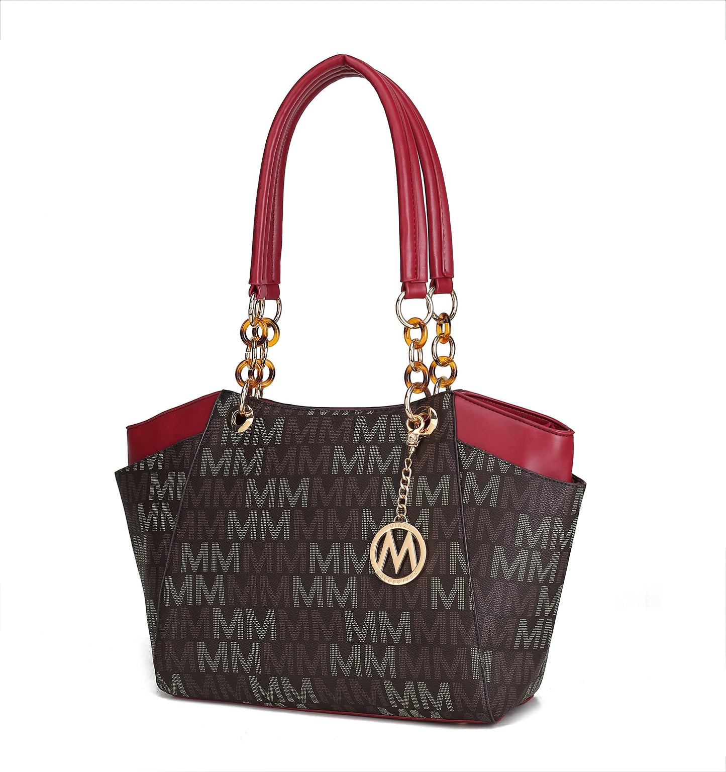 MKF Collection Signature Tote Bag for Women, Shoulder bag Vegan Leather Top-Handle Handbag Purse